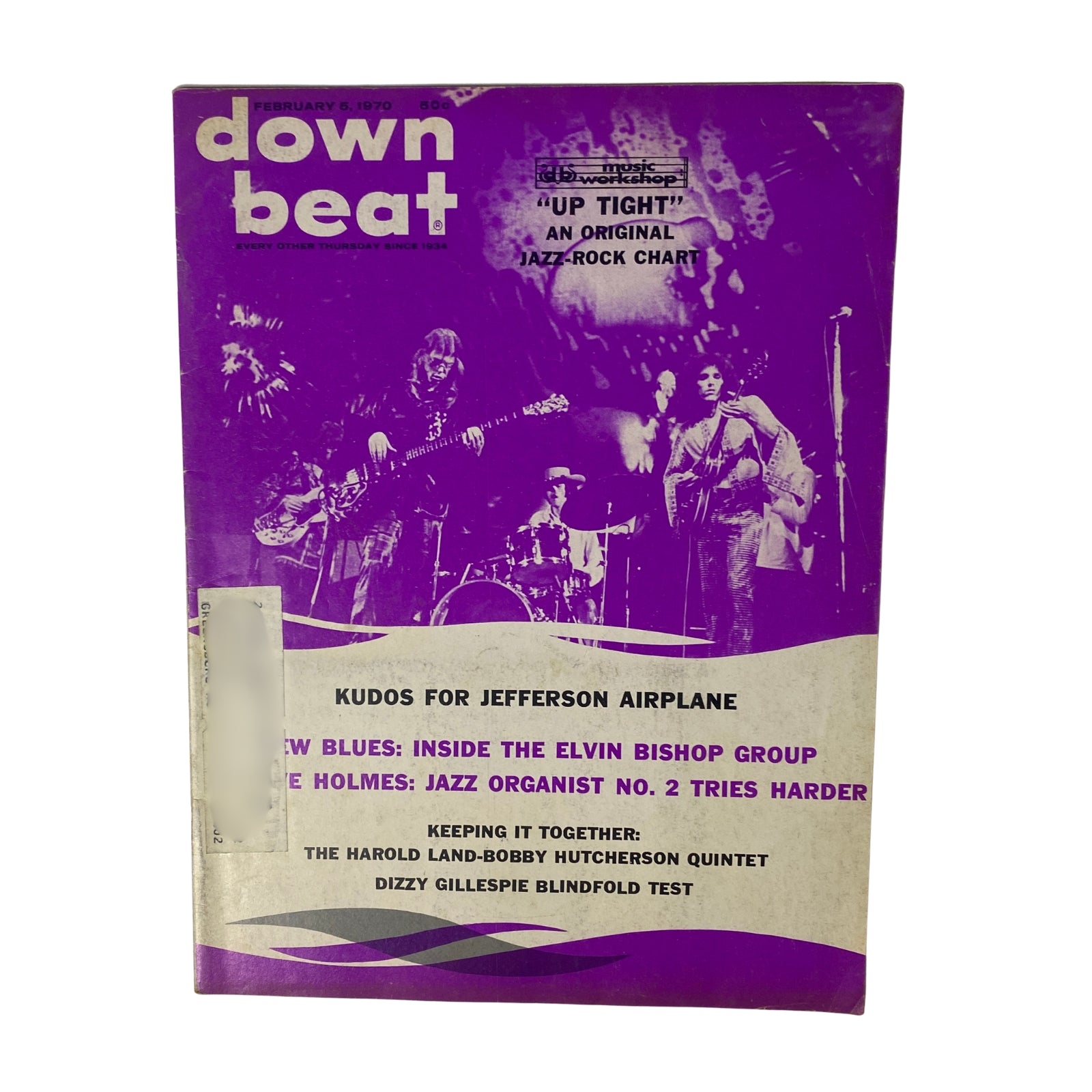Cover of Down Beat Magazine February 5, 1970, Vol 37 No. 3 featuring Jefferson Airplane and an article on the Elvin Bishop Group.