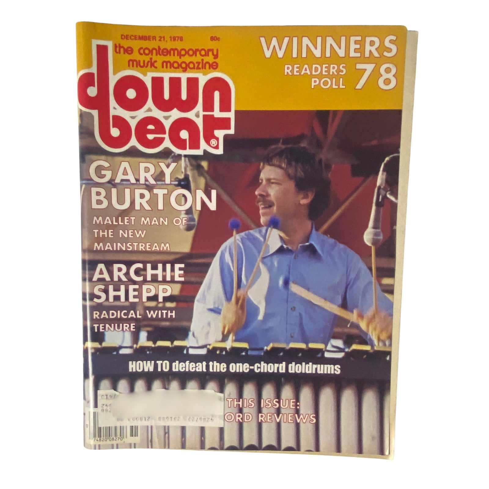 Cover of Down Beat Magazine, December 21, 1978, featuring Gary Burton and Archie Shepp, highlighting the Readers Poll winners of ’78.