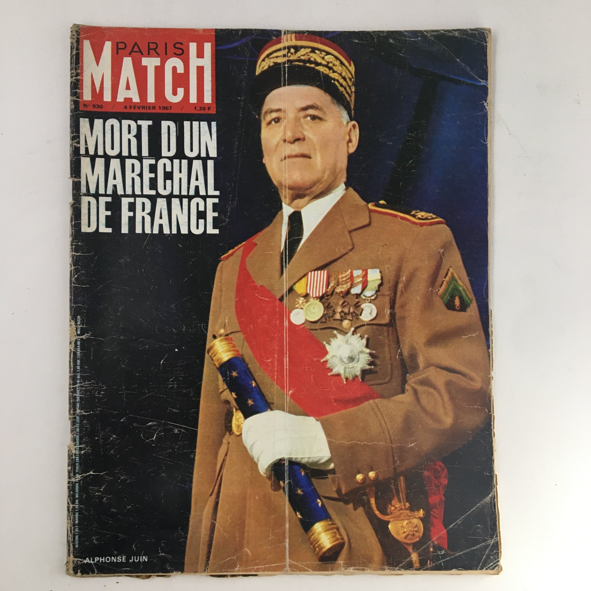 Paris Match Magazine February 1967 French General Alphonse Juin No LabelIF_FD81F