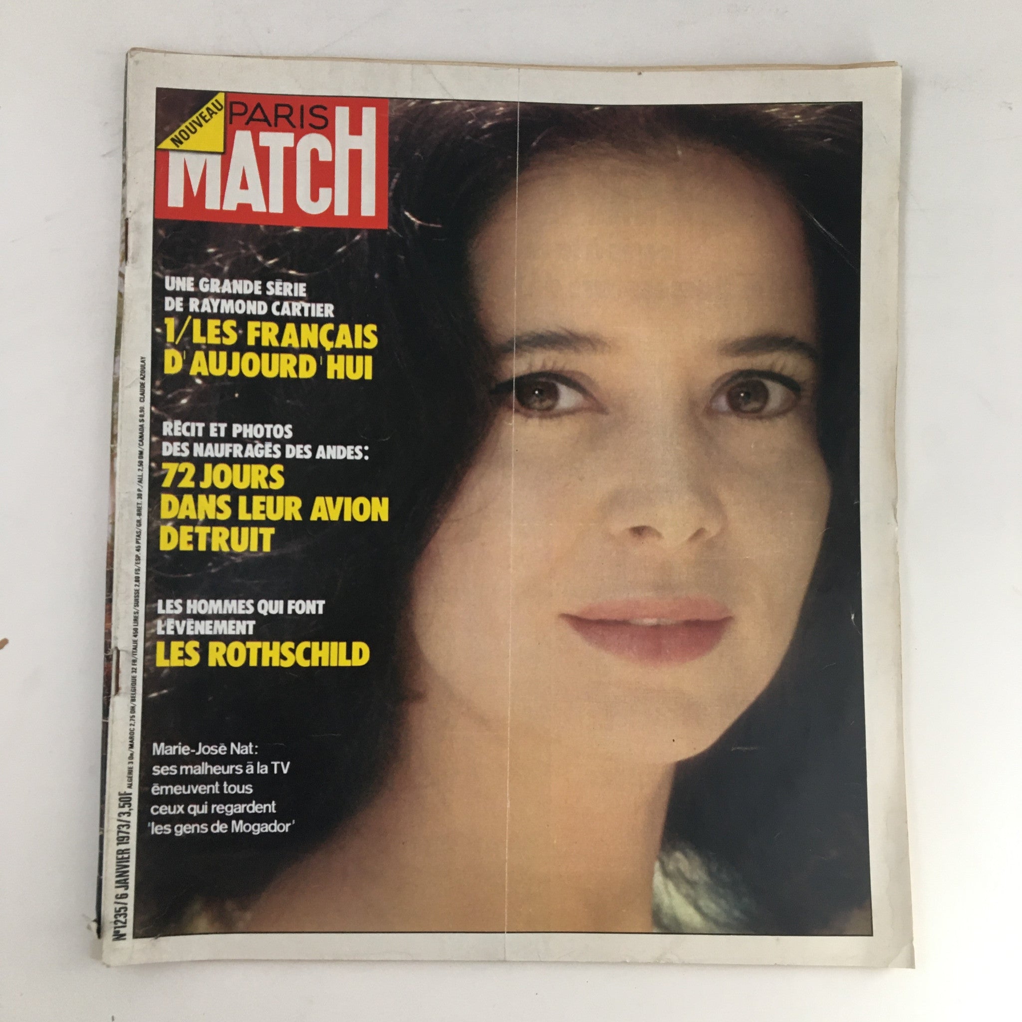 Paris Match Magazine January 1973 French Actress Marie-José Nat No Label