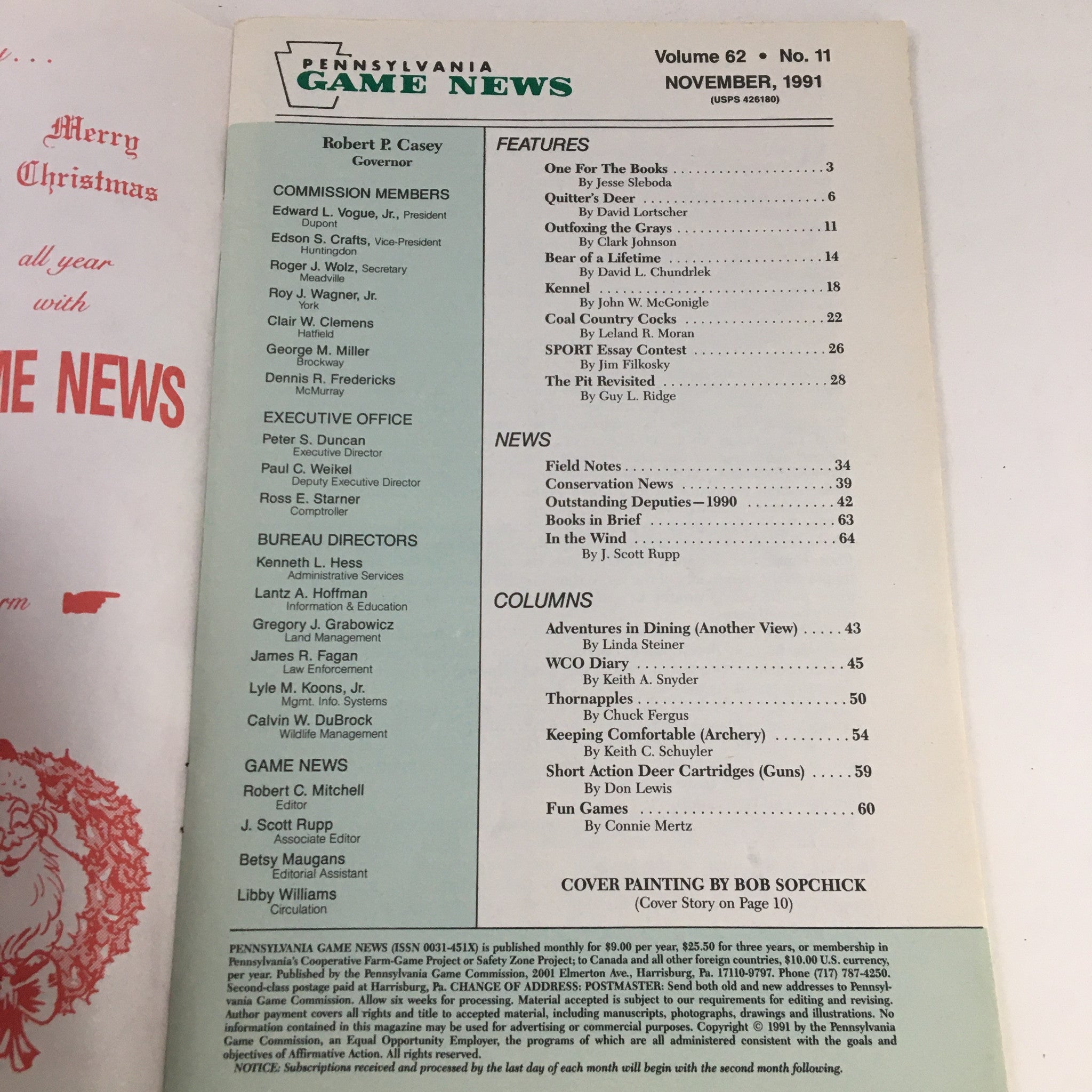 Pennsylvania Game News November 1991 Short Action Deer Cartridges (Guns)