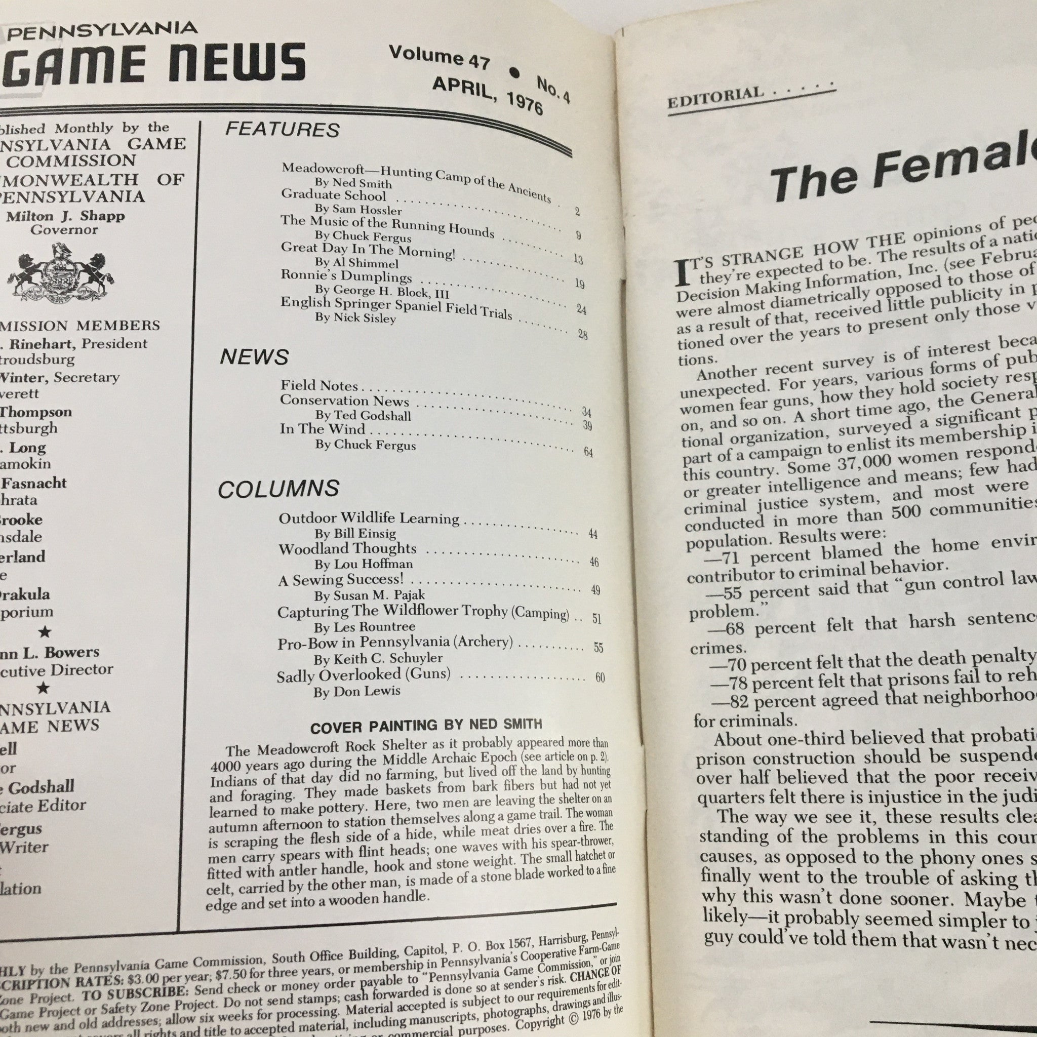 Pennsylvania Game News April 1976 Meadowcroft Hunting Camp of the Ancients