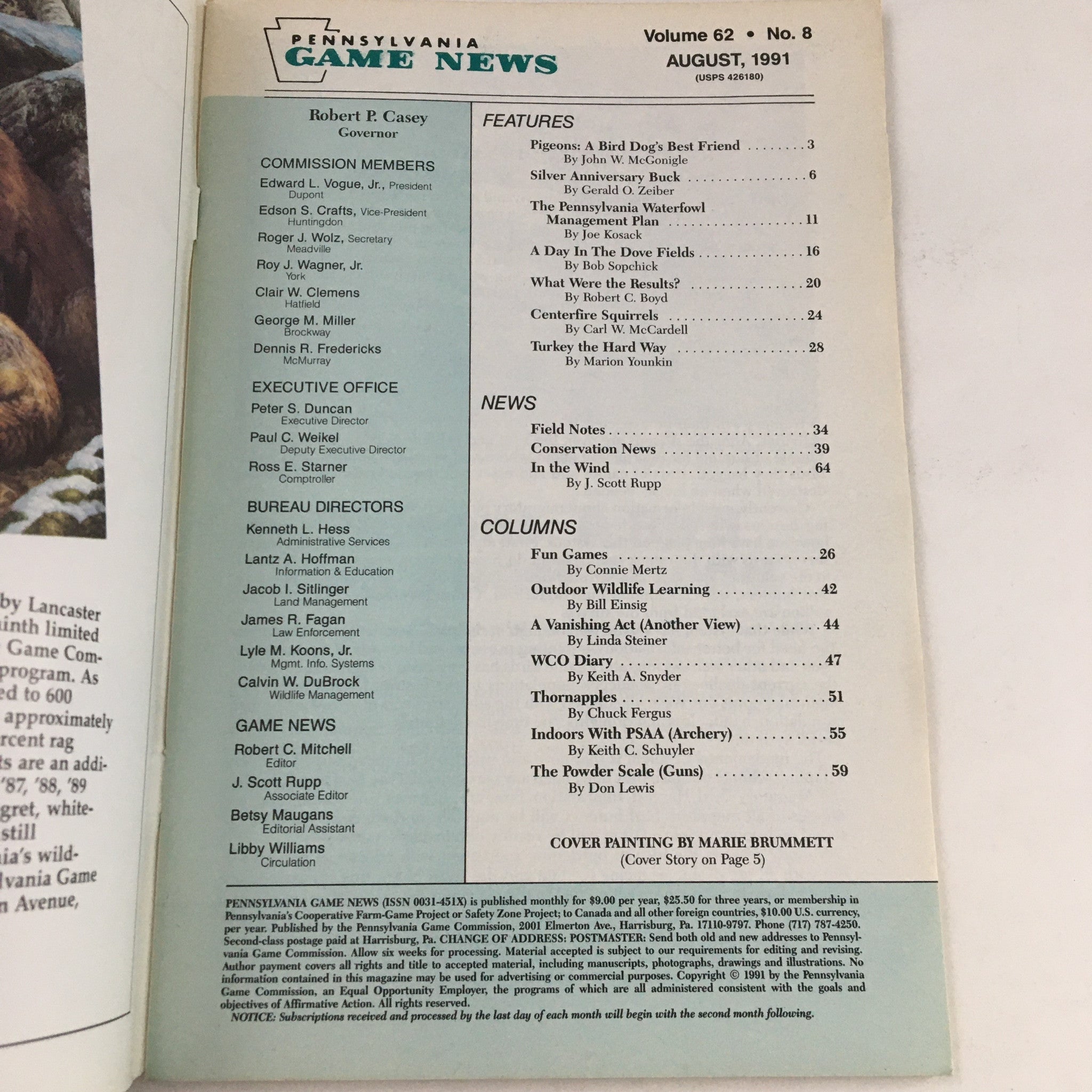 Pennsylvania Game News August 1991 The Pennsylvania Waterfowl Management Plan