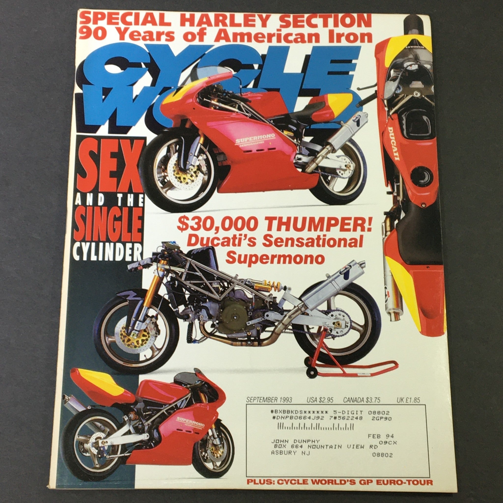 Cycle World Magazine September 1993 - Thumper Ducati Sensational Supermono