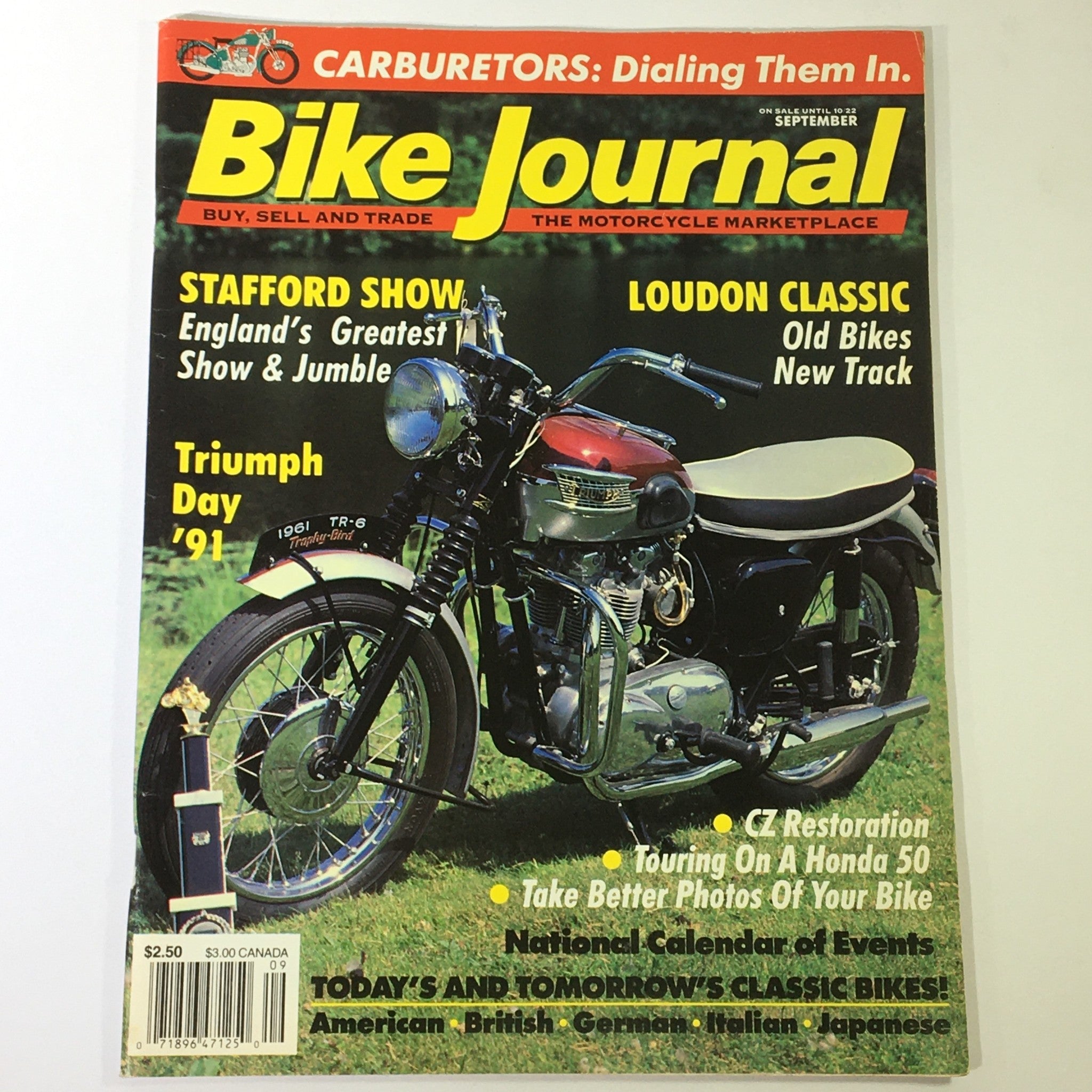 Bike Journal Magazine September 1991 - Honda 50 / Triumph Day / Loudon Classic