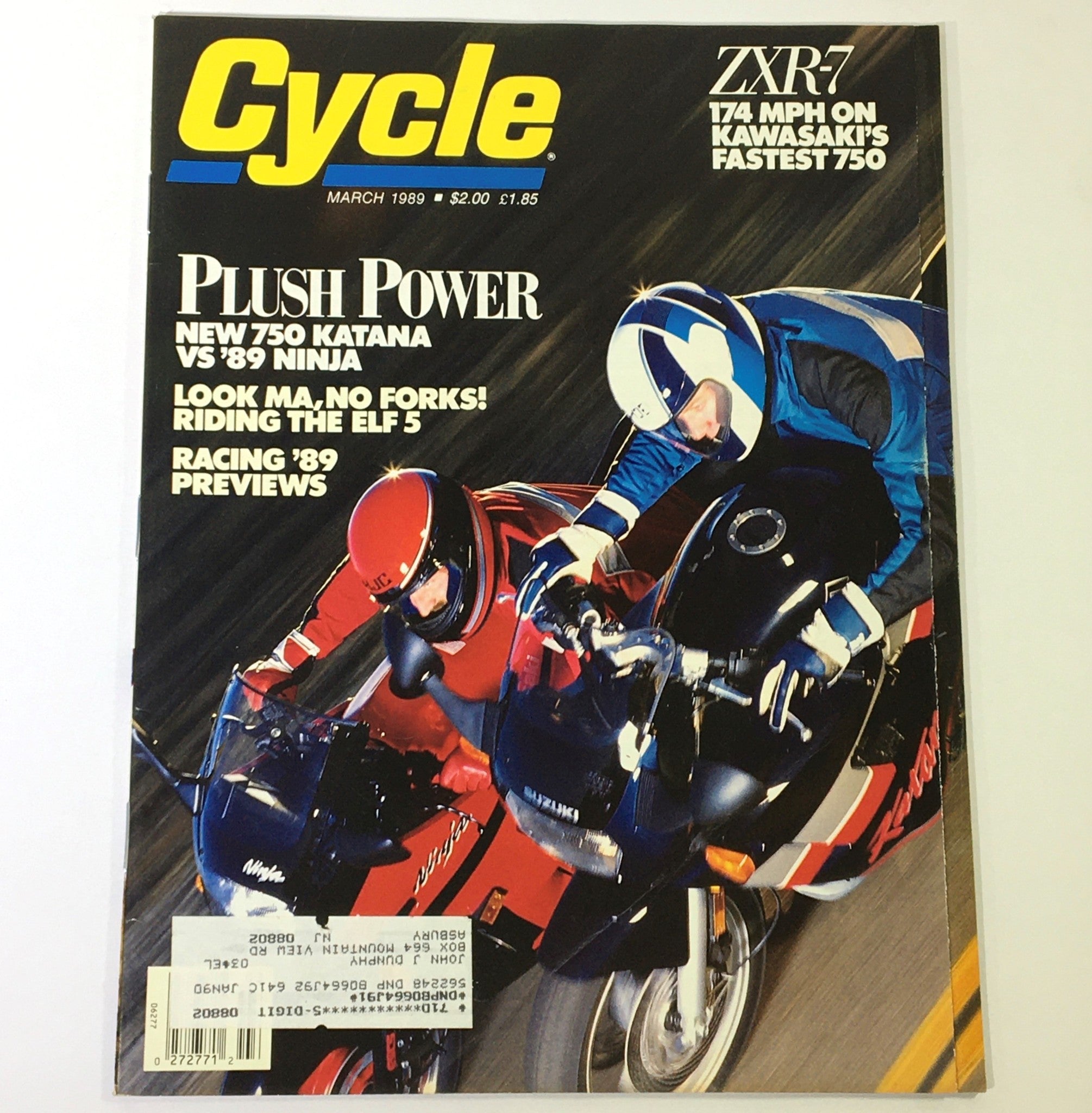 VTG Cycle Magazine March 1989 - 750 Katana vs '89 Ninja / ZXR-7 Kawasaki 750