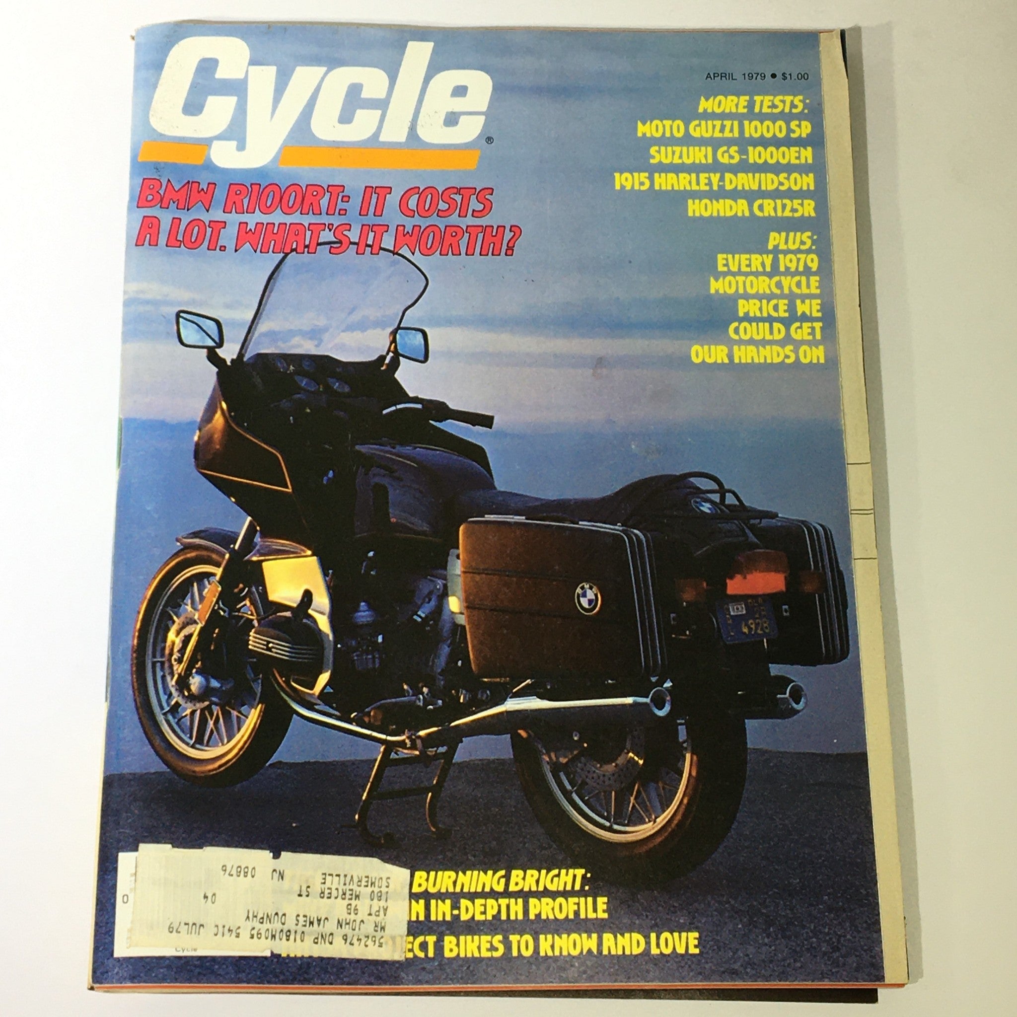 VTG Cycle Magazine April 1979 - Moto Guzzi 1000 SP / BMW R100RT / Honda CR125R