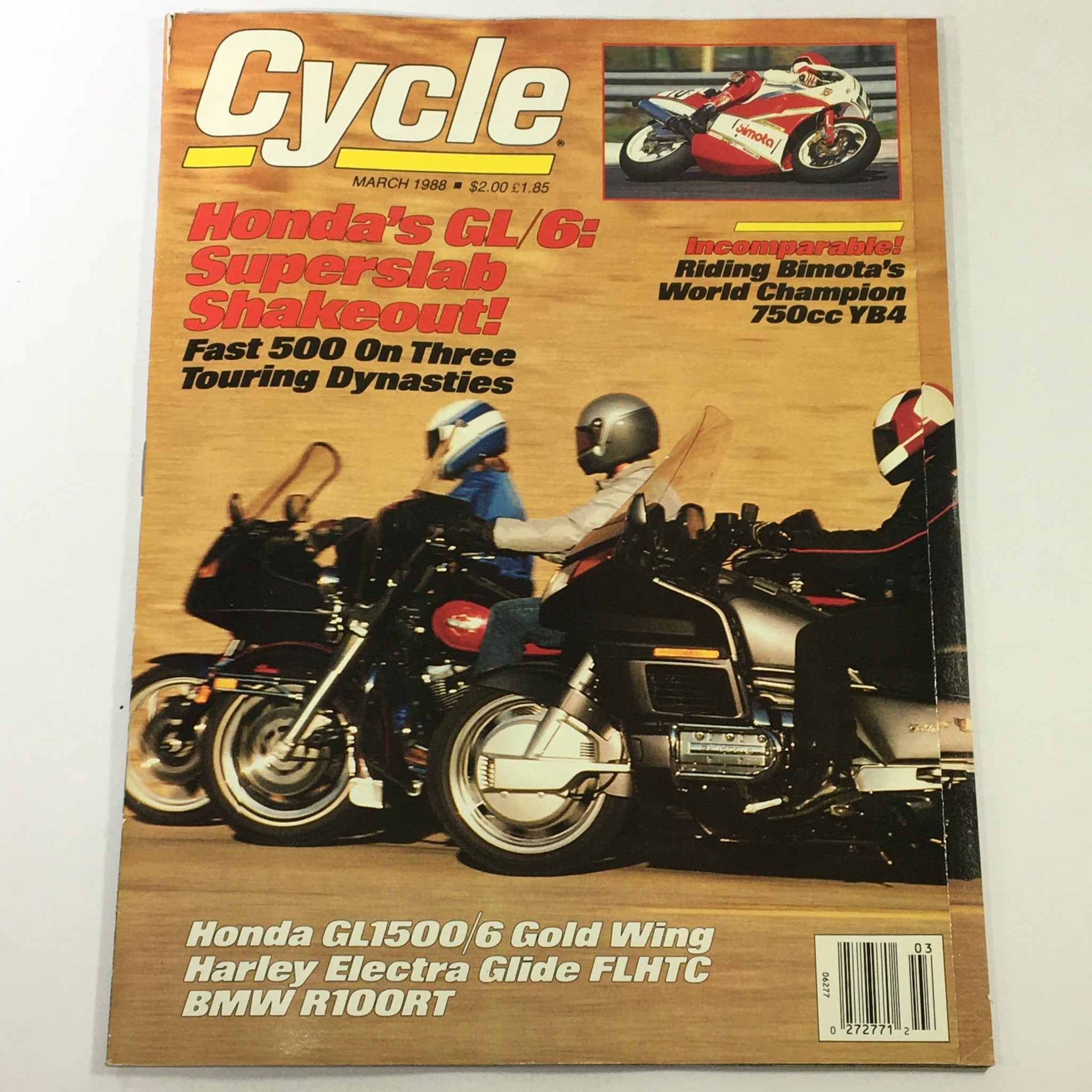 VTG Cycle Magazine March 1988 - Honda GL/6 / Bimota 750cc YB4 World Champion