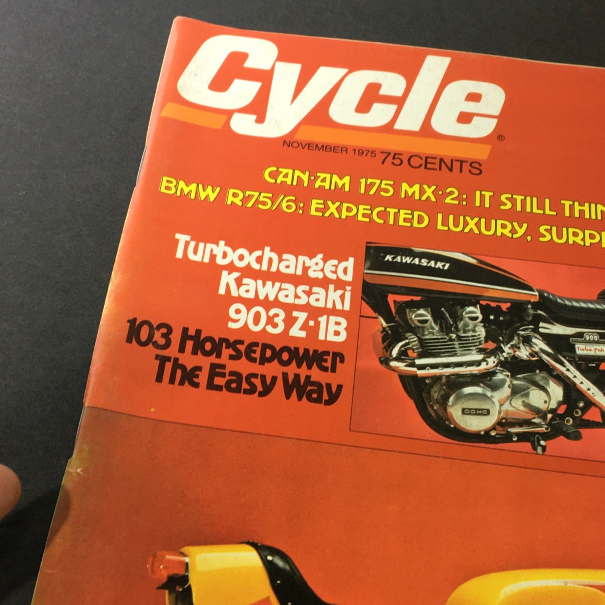 VTG Cycle Magazine November 1975 - Can-Am 175 MX-2 / BMW R75/6 / Kawasaki 903Z1B