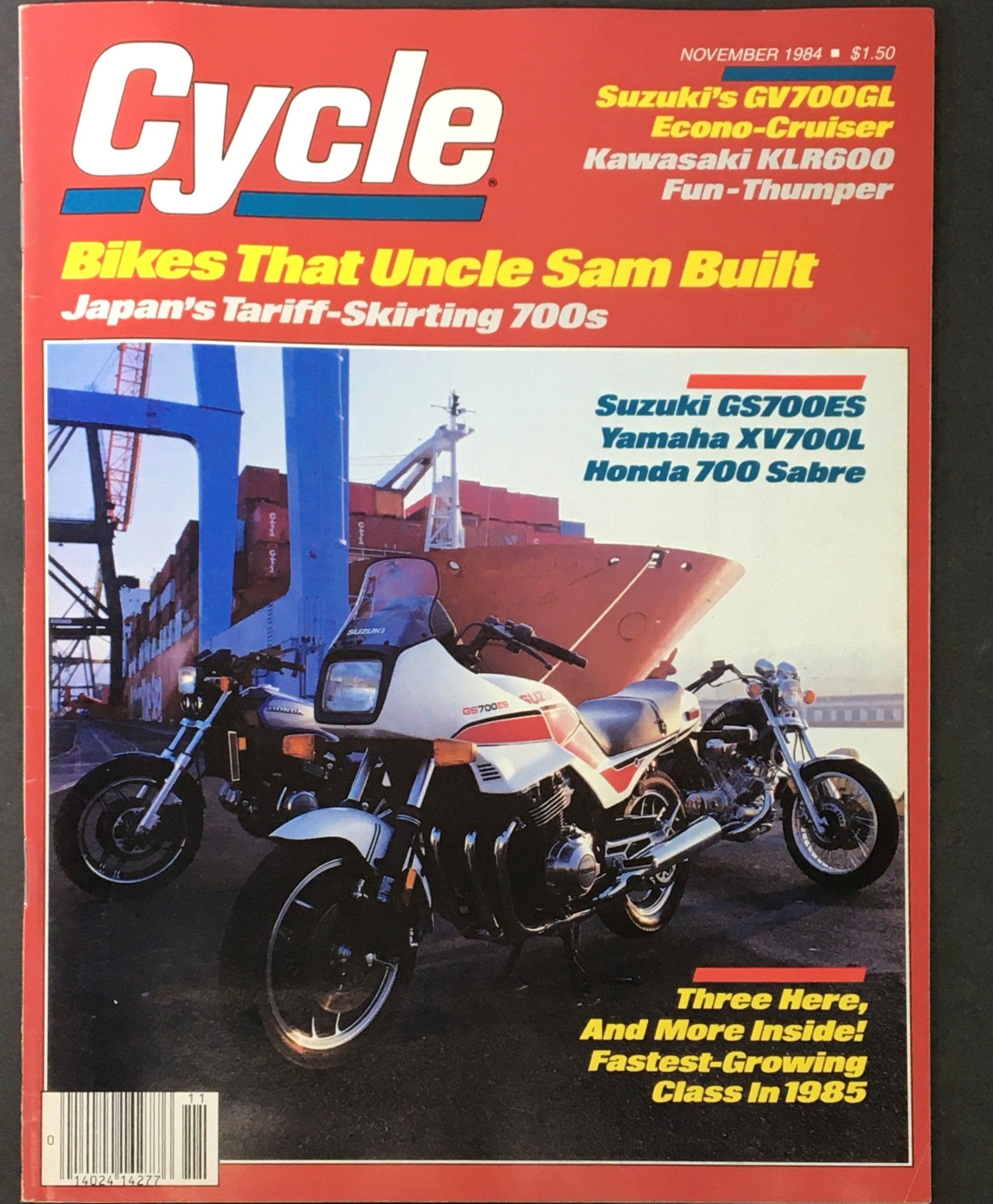 VTG Cycle Magazine November 1984 - Japan Tariff-Skirting 700s / Suzuki GV700GL