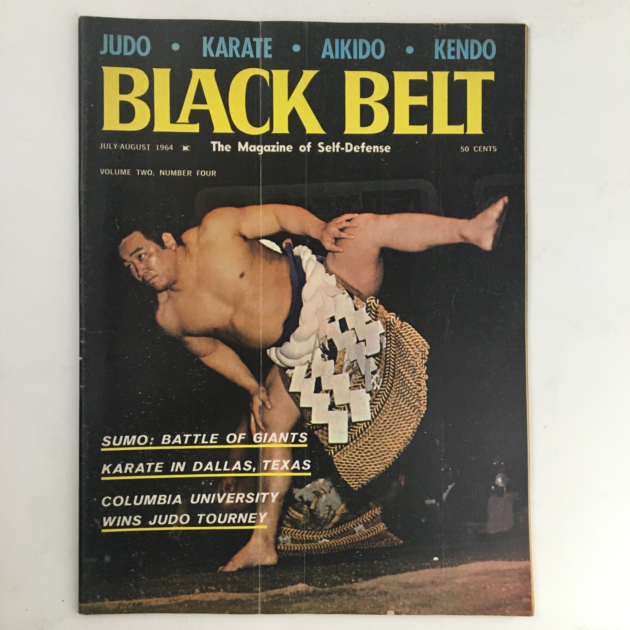 Black Belt Magazine July 1964 Vol. 2 No. 4 Tochi Noumi & Yokozuna No Label