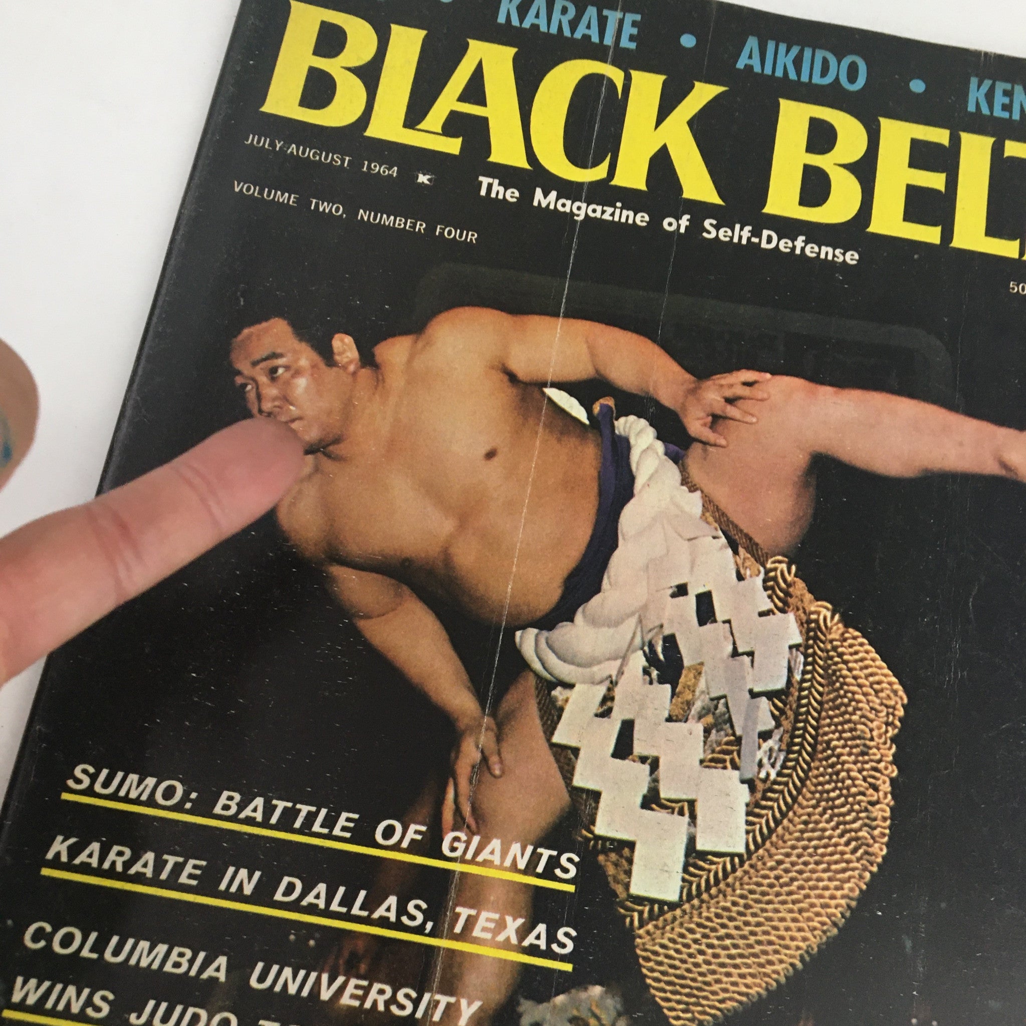 Black Belt Magazine July 1964 Vol. 2 No. 4 Tochi Noumi & Yokozuna No Label