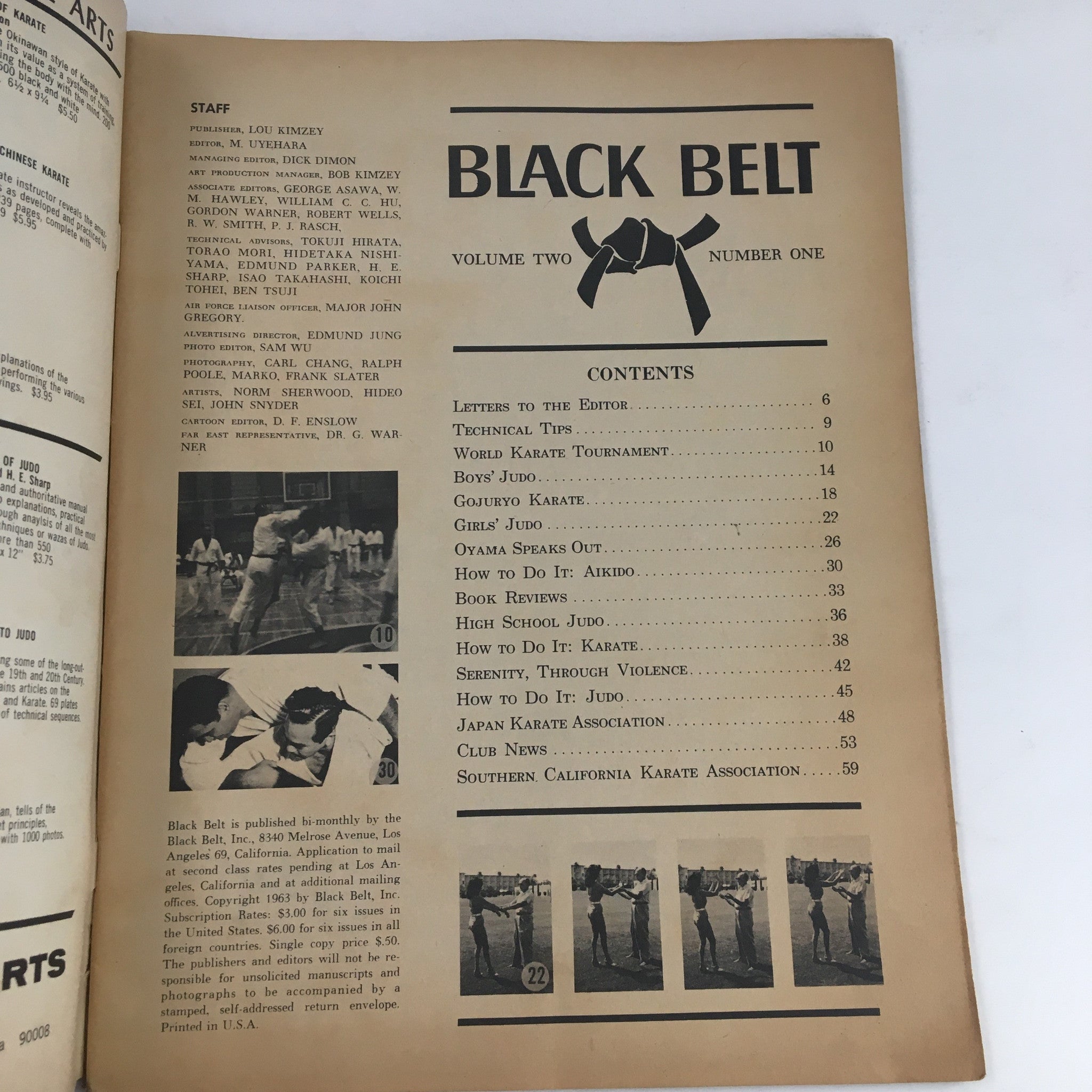 Black Belt Magazine January 1964 Vol. 2 No. 1 Koichi Tohei & Gojuryo No Label