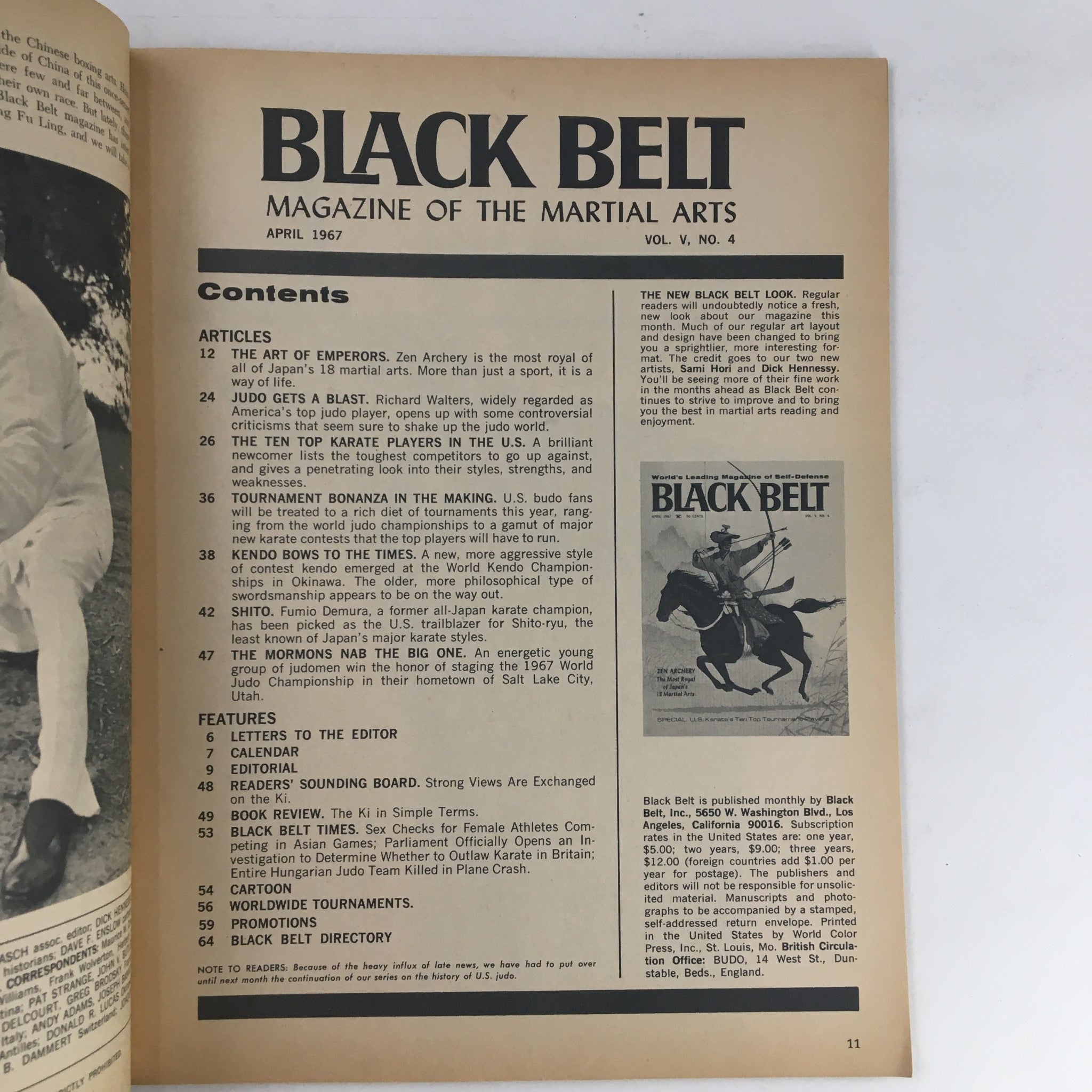 Black Belt Magazine April 1967 Vol. 5 No. 4 Kyudo - Zen archery No Label