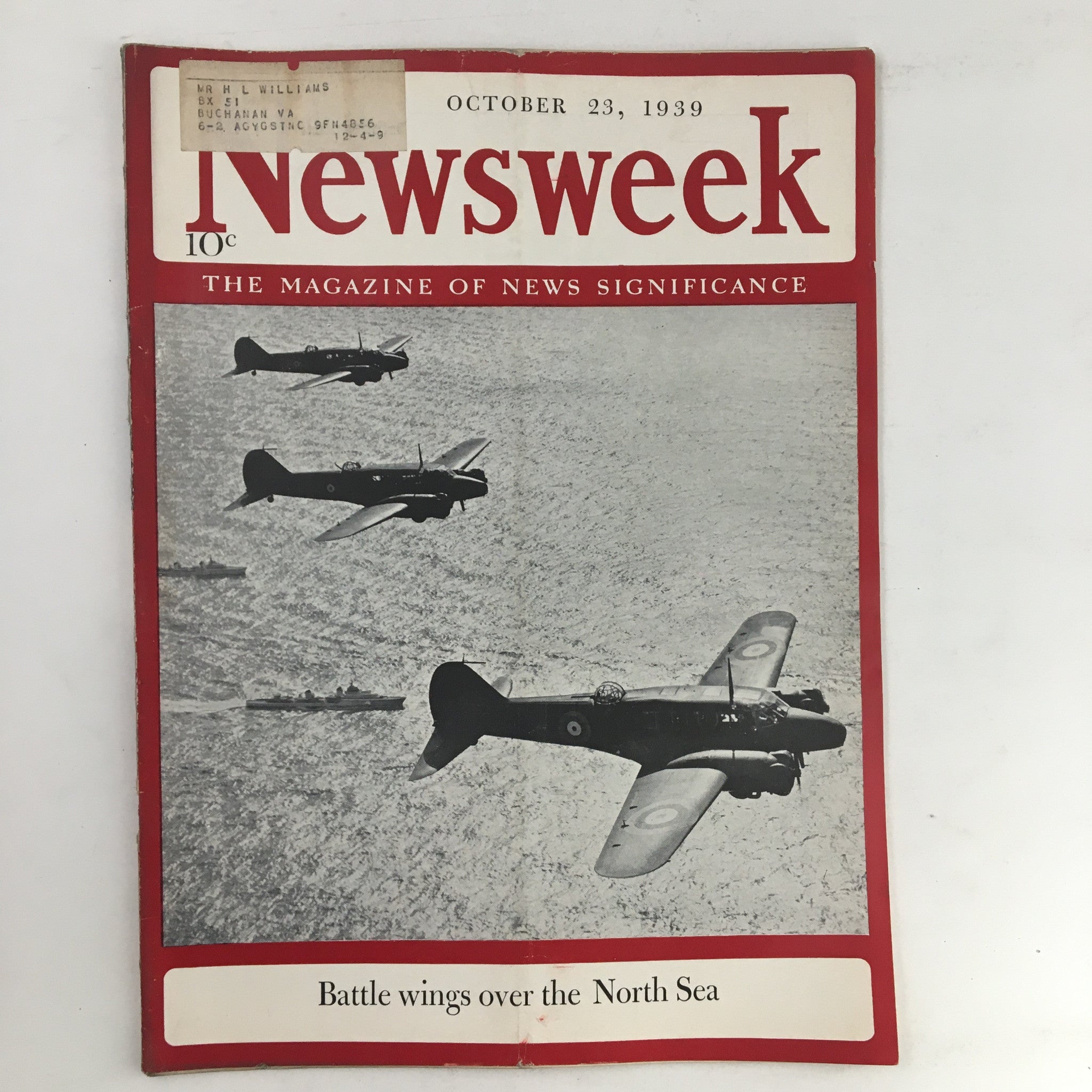 Newsweek Magazine October 23 1939 Battle Wings Over The North Sea