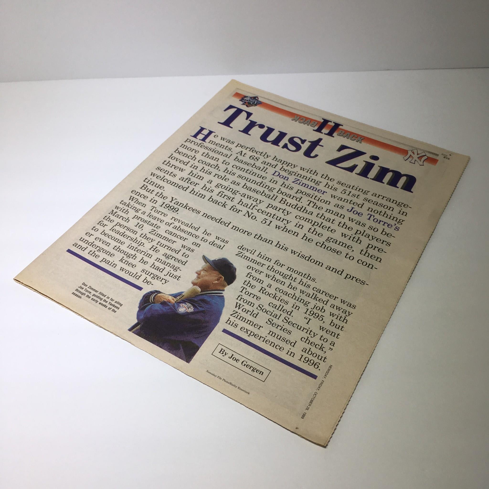 Newsday: Trust Zim Don Zimmer, Back II Back