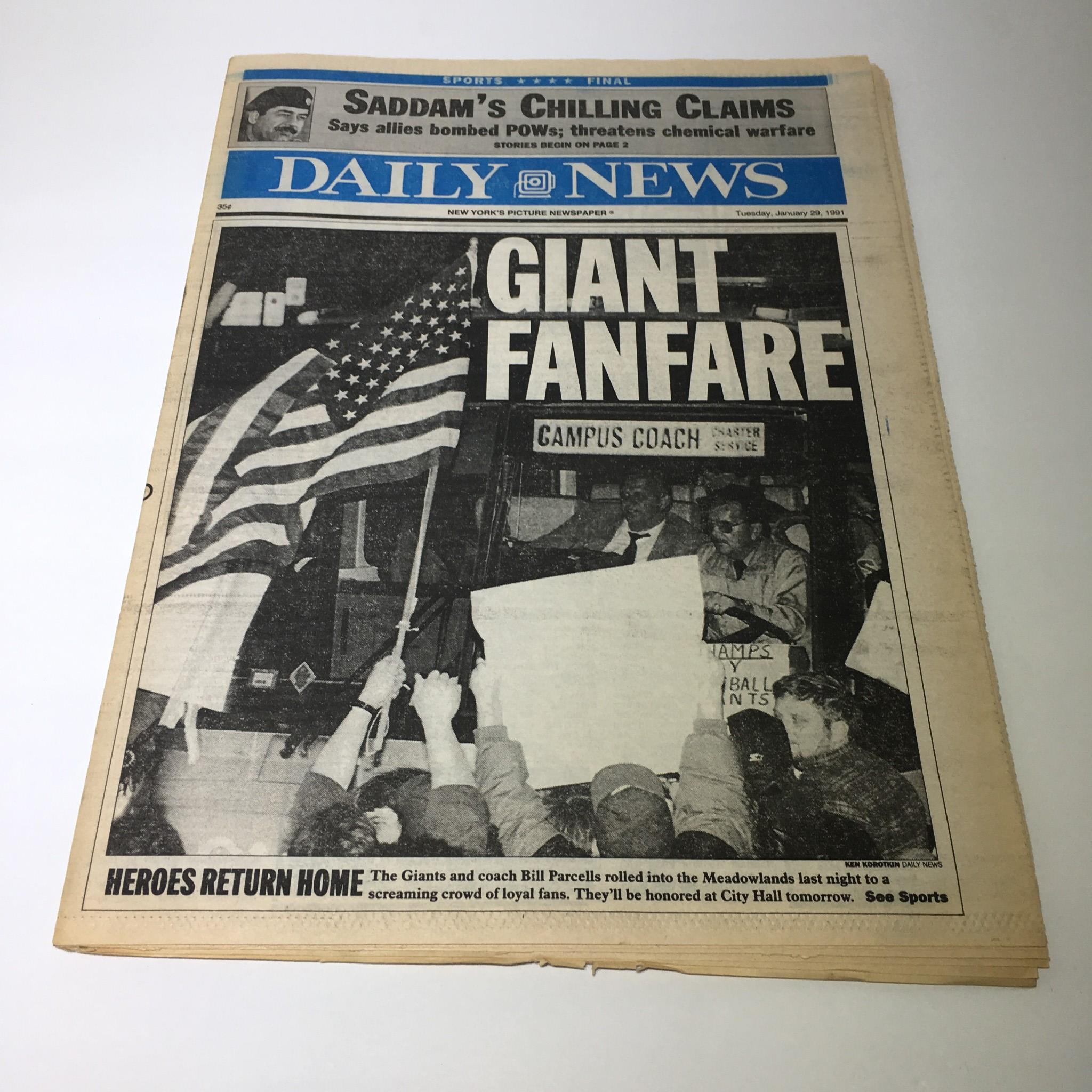 NY Daily News: Jan 29 1991 Giant Fanfare