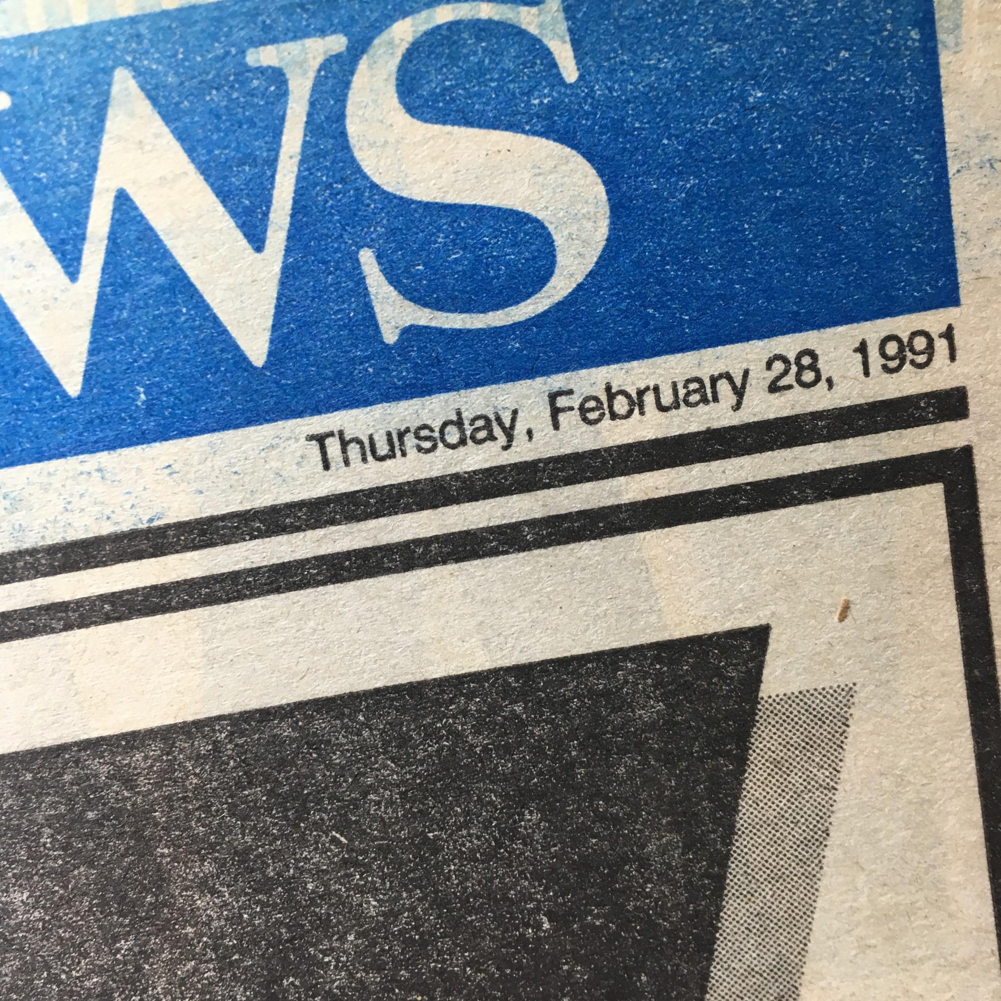 NY Daily News: Feb 28 1991 President Bush Quote Excellent Condition