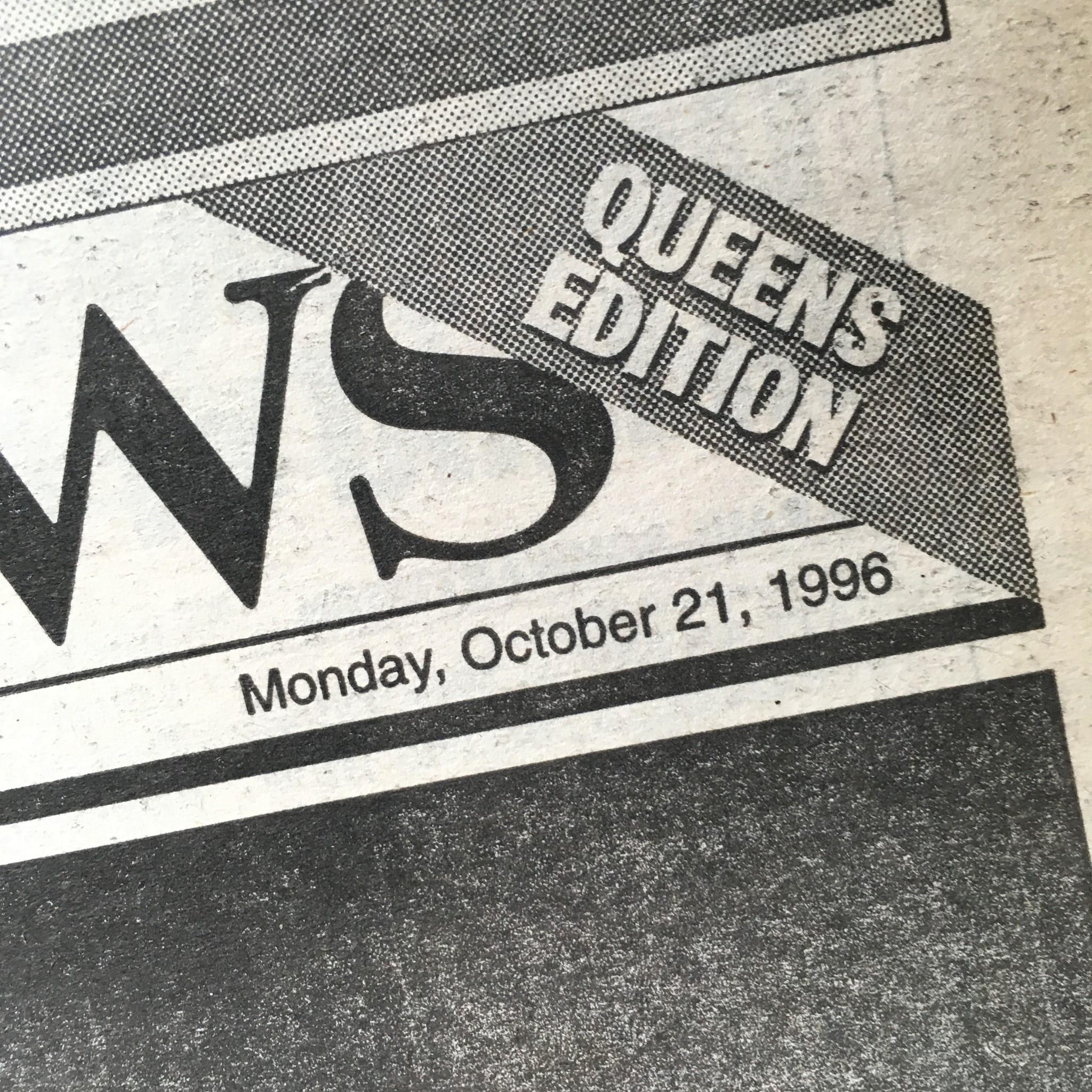 NY Daily News: Oct 21 1996 Inches From Doom