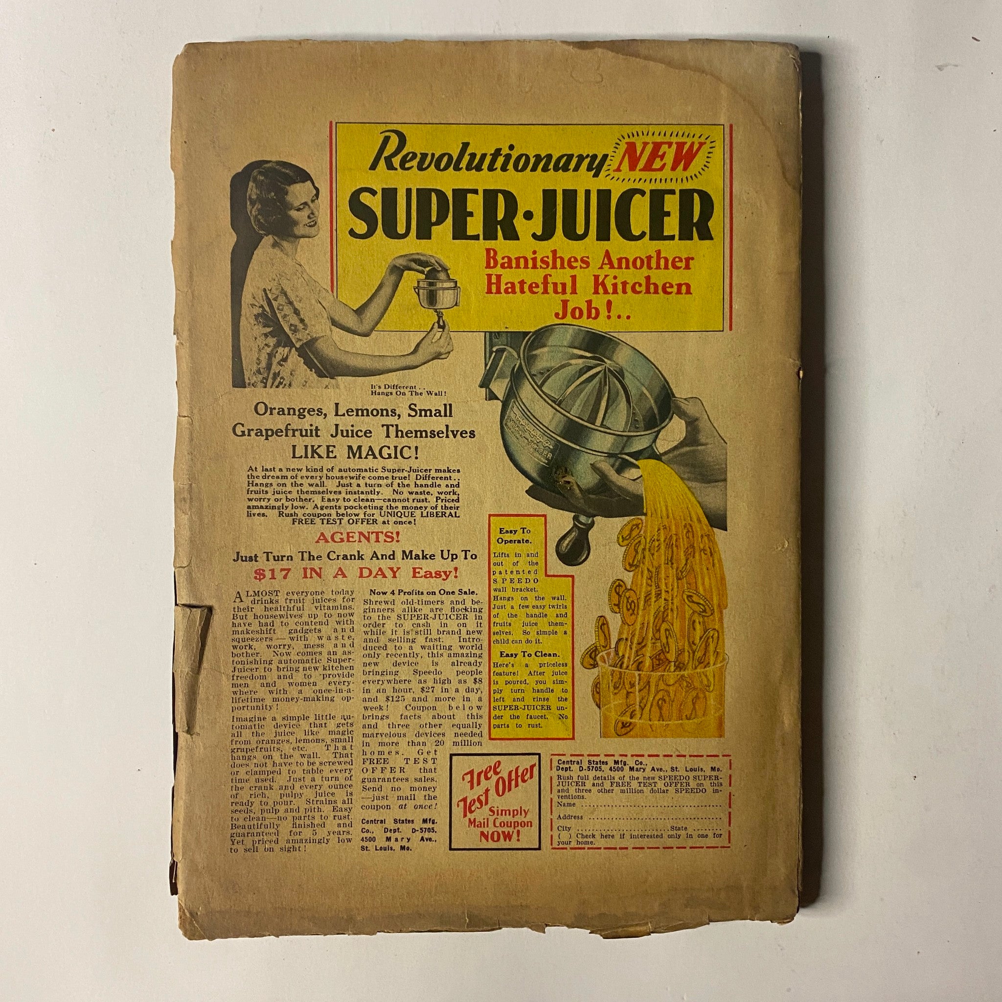 Front cover of 'Western Story Pulp Magazine April 16, 1932 Red Rock's Secret' showcasing vintage design, featuring illustrations and bold text. The magazine presents adventure narratives with a focus on western themes, perfect for collectors of classic pulp fiction.