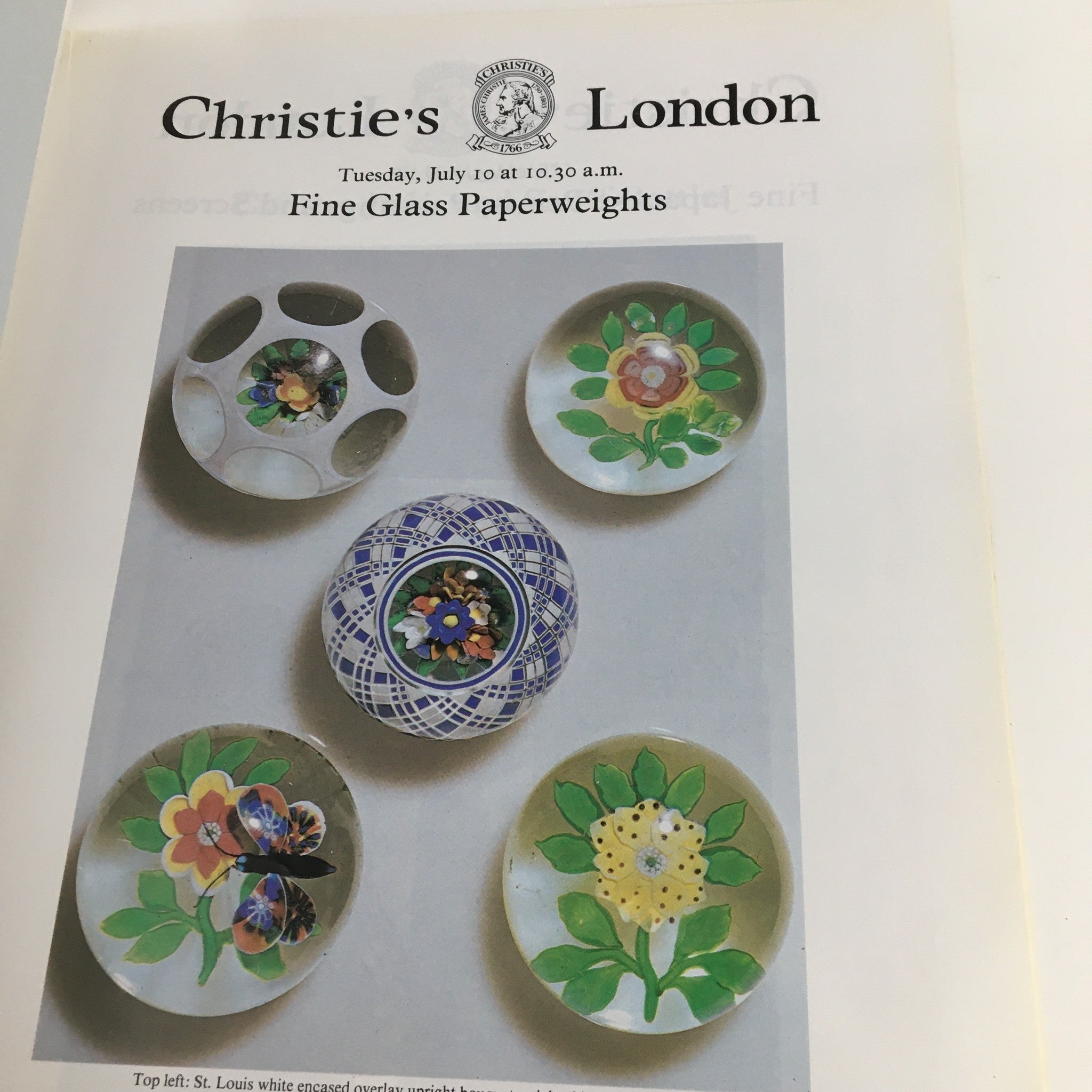 1979 James Christie's London Fine Glass Paperweights Forthcoming Sales