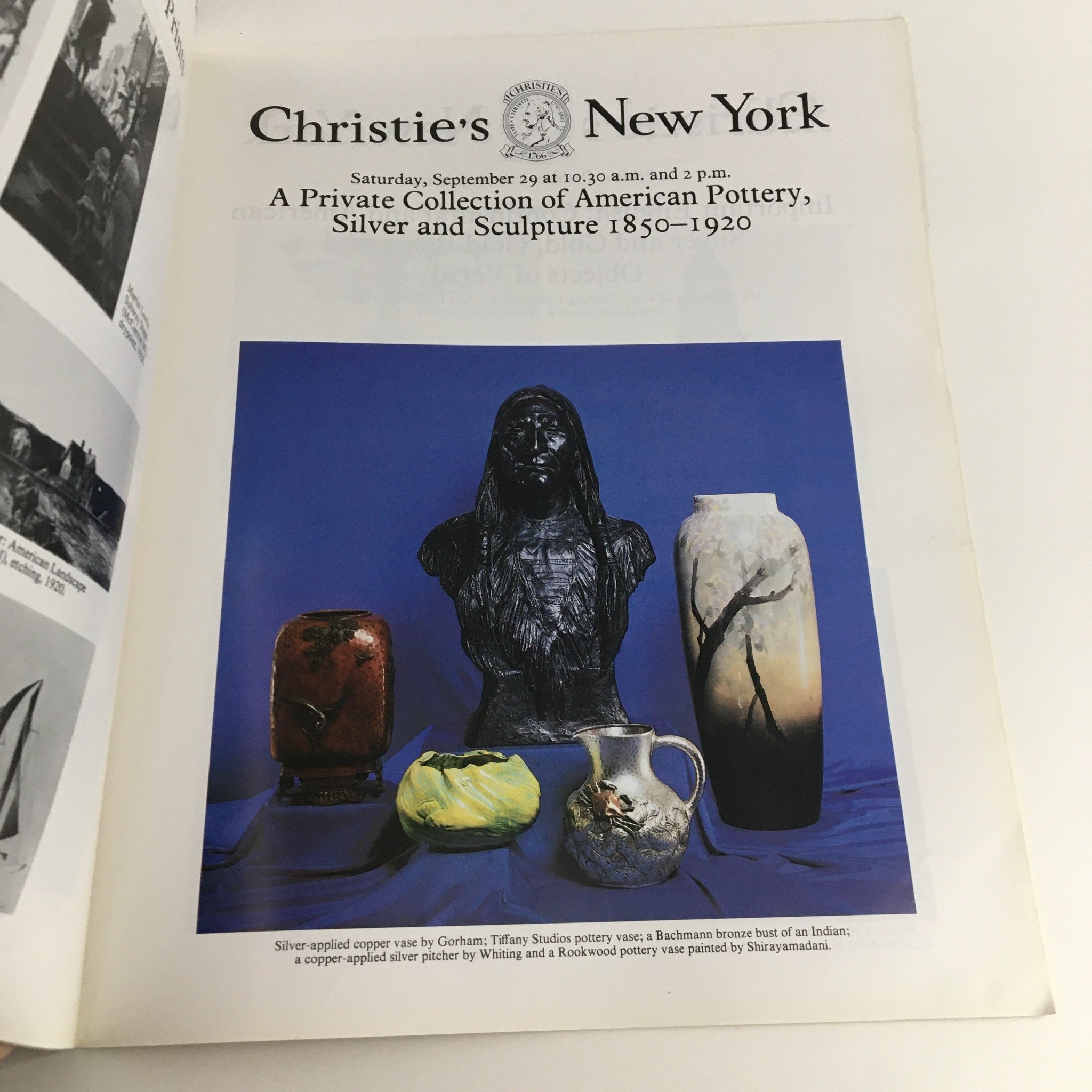 1979 James Christie's New York A Private Collection of American Pottery Sales