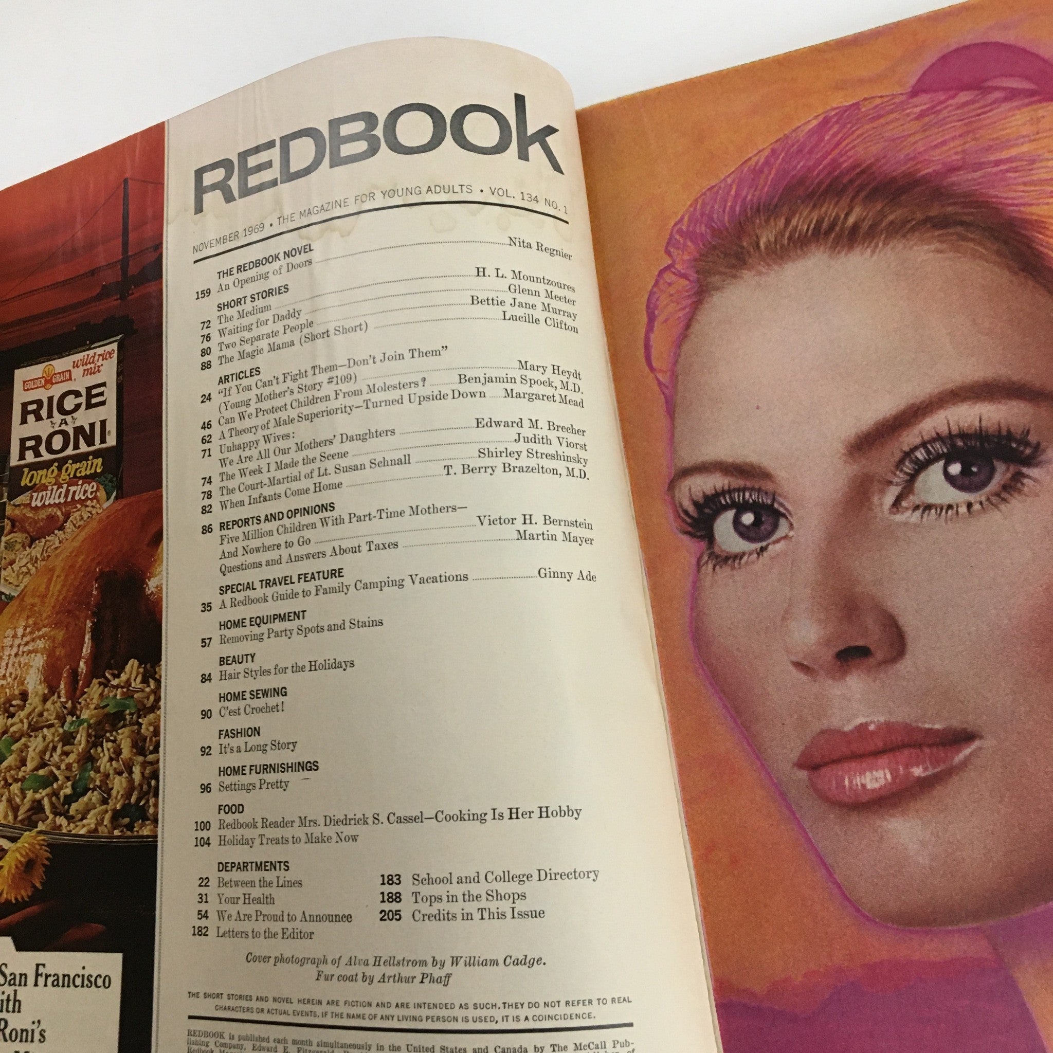 Redbook Magazine November 1969 Cover Photograph of Alva Hellstrom No Label