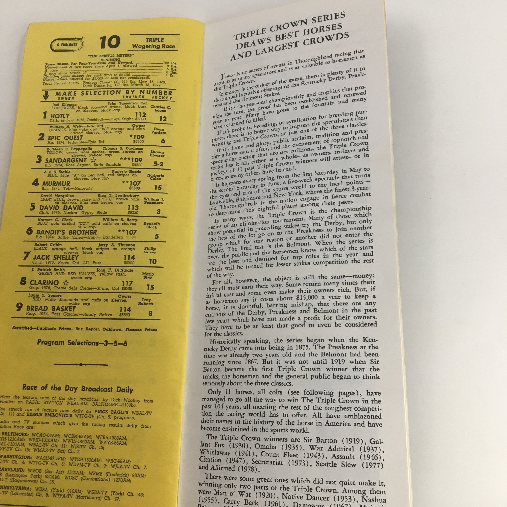 1980 Pimlico The Preakness 105th Running 1873-1980 Official Souvenir Program