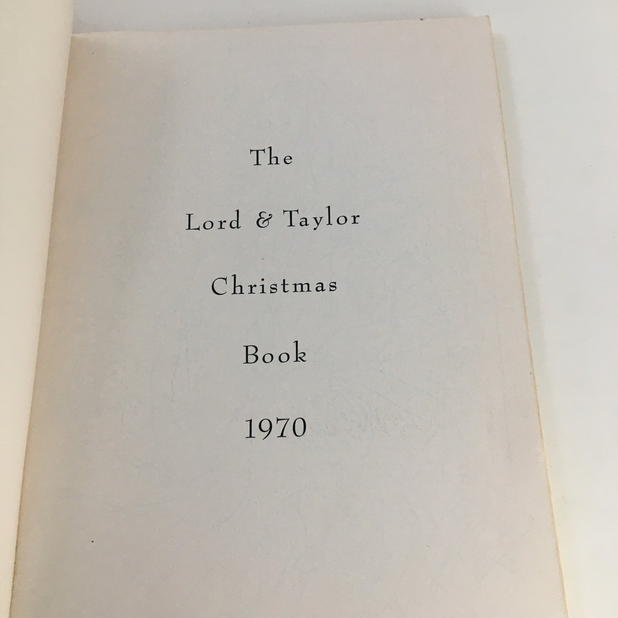Title page of the 1970 The Lord and Taylor Christmas Book, featuring elegant typography and the year of publication.
