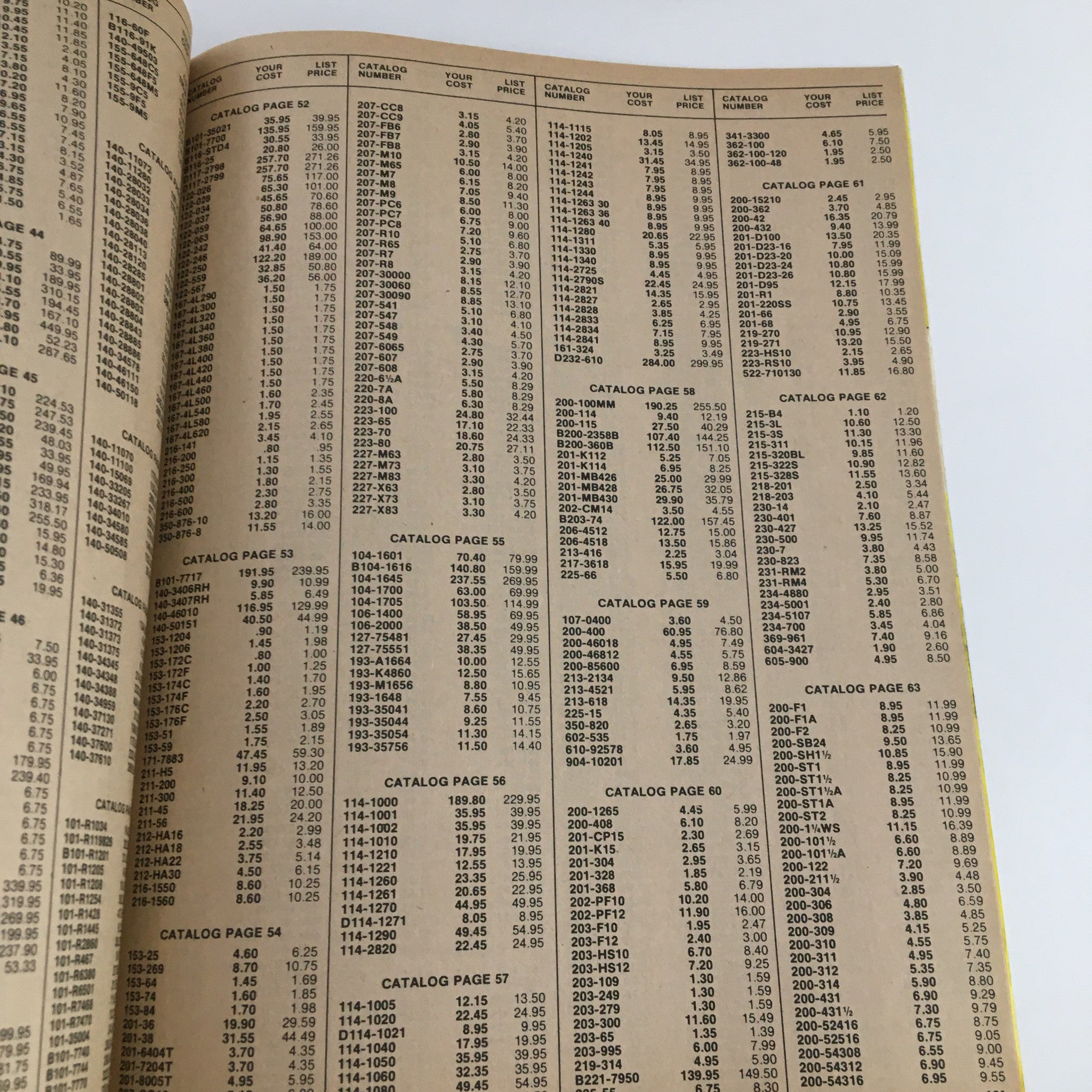 Page from U.S. General Supply Famous Brand Tools & Hardware Catalog No. 876 showing detailed listings of tools and hardware with catalog page numbers.