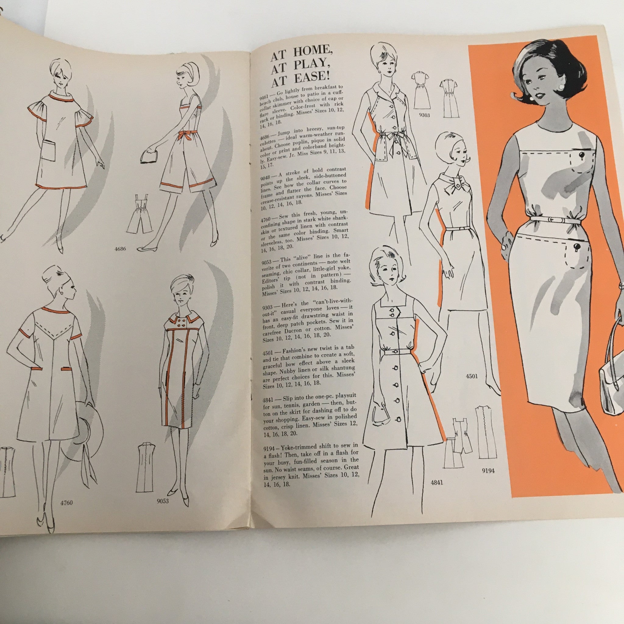 Fashion To Sew Printed Patterns Spring and Summer 1966 showcasing various sewing patterns with models in stylish 1960s attire, featuring a range of dresses and casual outfits.