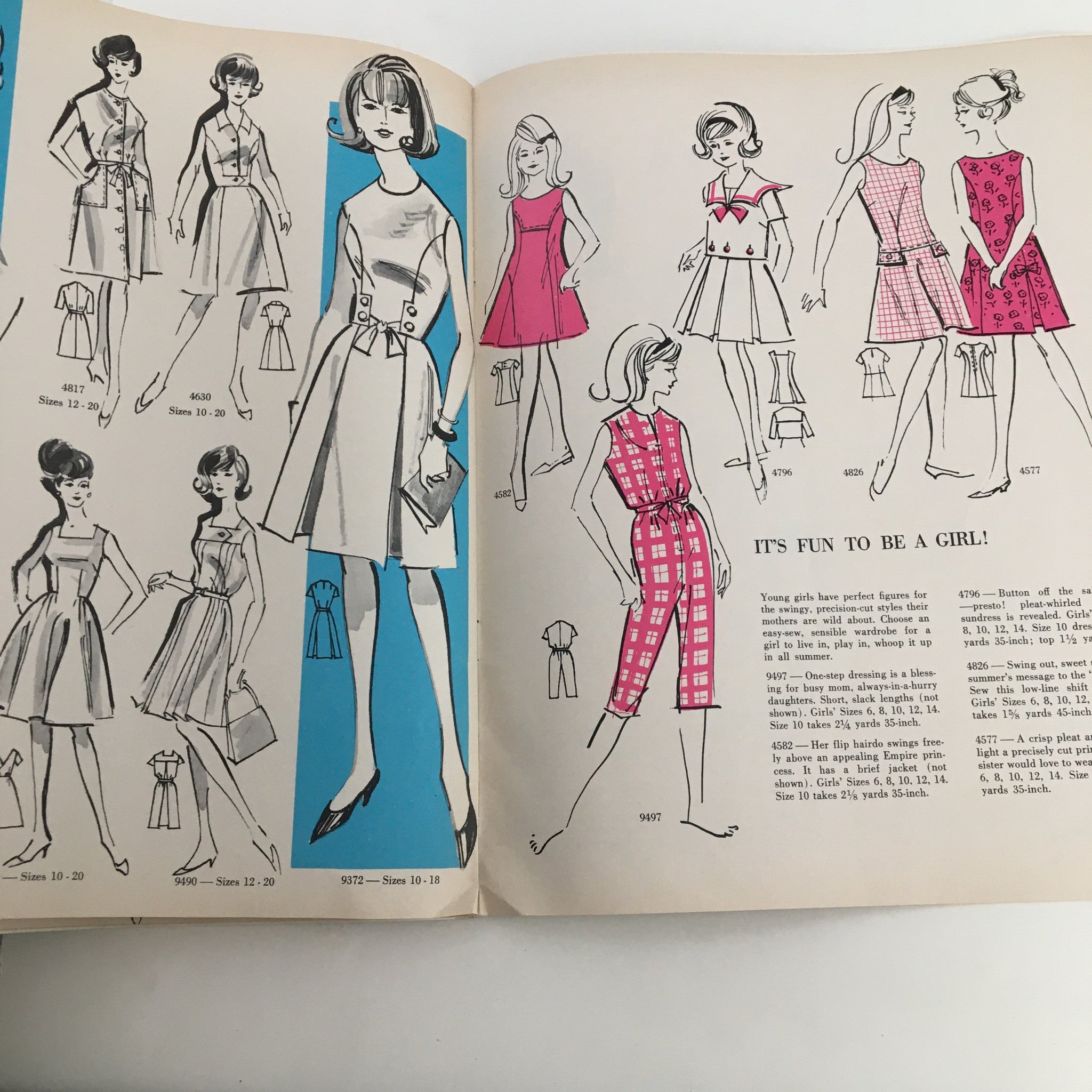 Fashion To Sew Printed Patterns Spring and Summer 1966 featuring young girls' fashion patterns, highlighting playful designs and vibrant colors for summer wear.