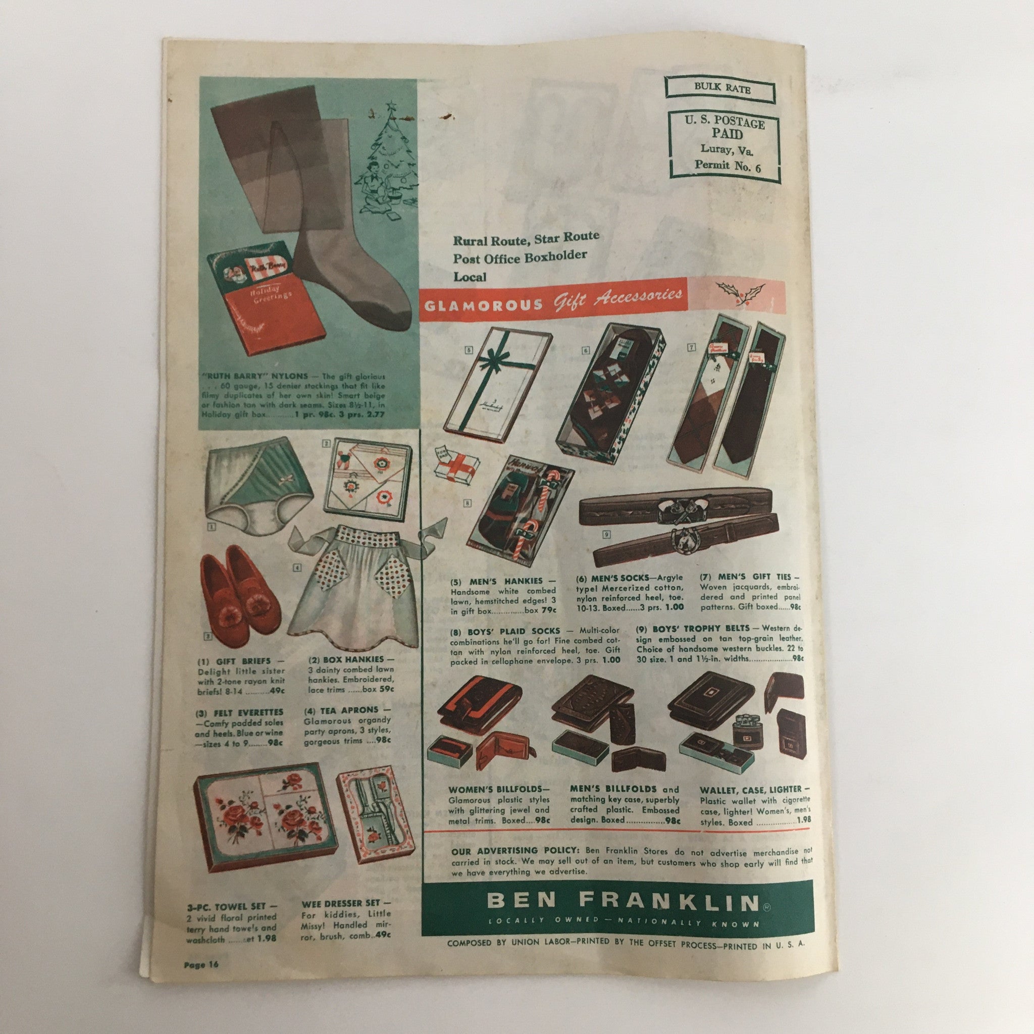 Ben Franklin Store Christmas in Toytown Toys Catalog