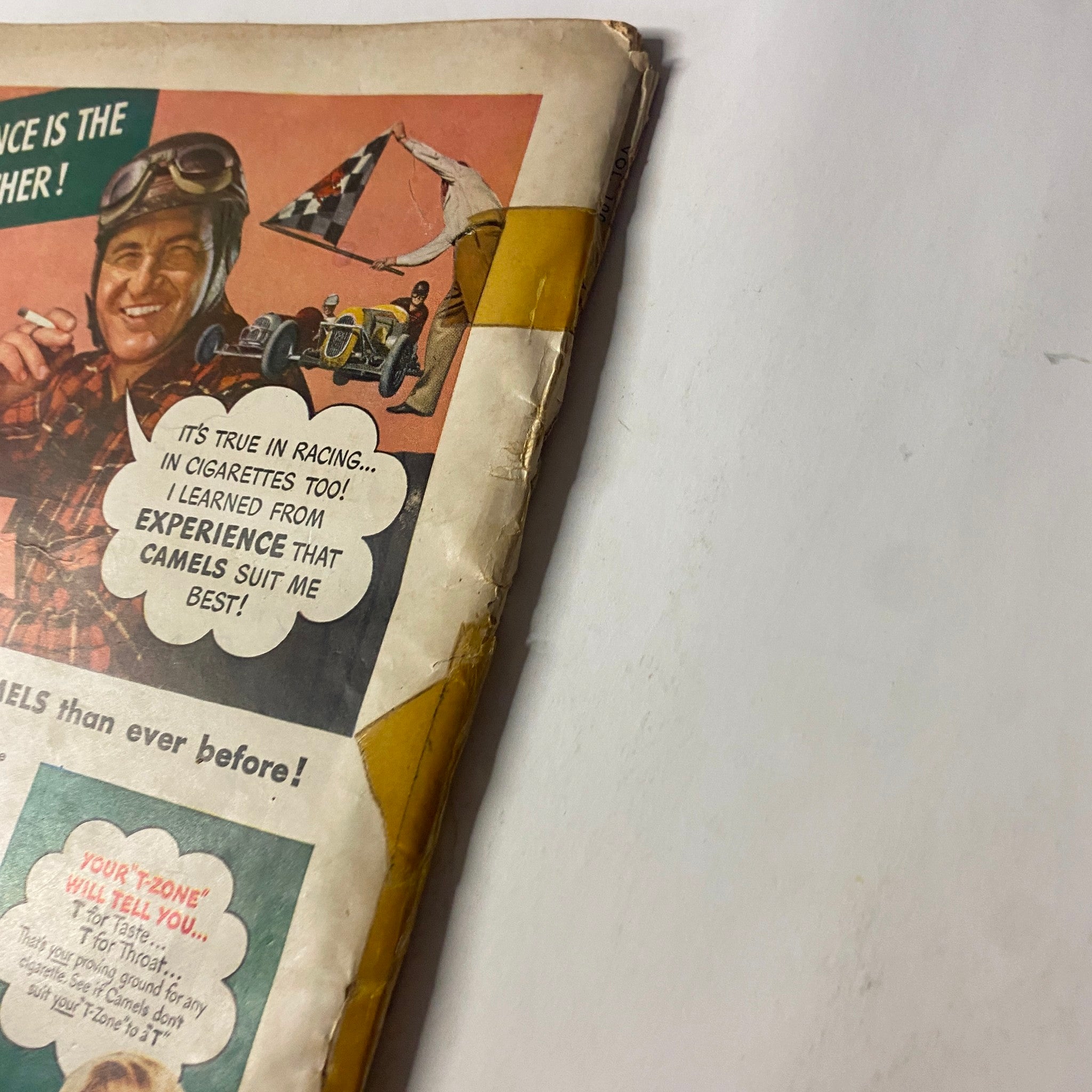 Close-up of the back cover of Outdoor Life Magazine, September 1947 highlighting the advertisement for Camel cigarettes.