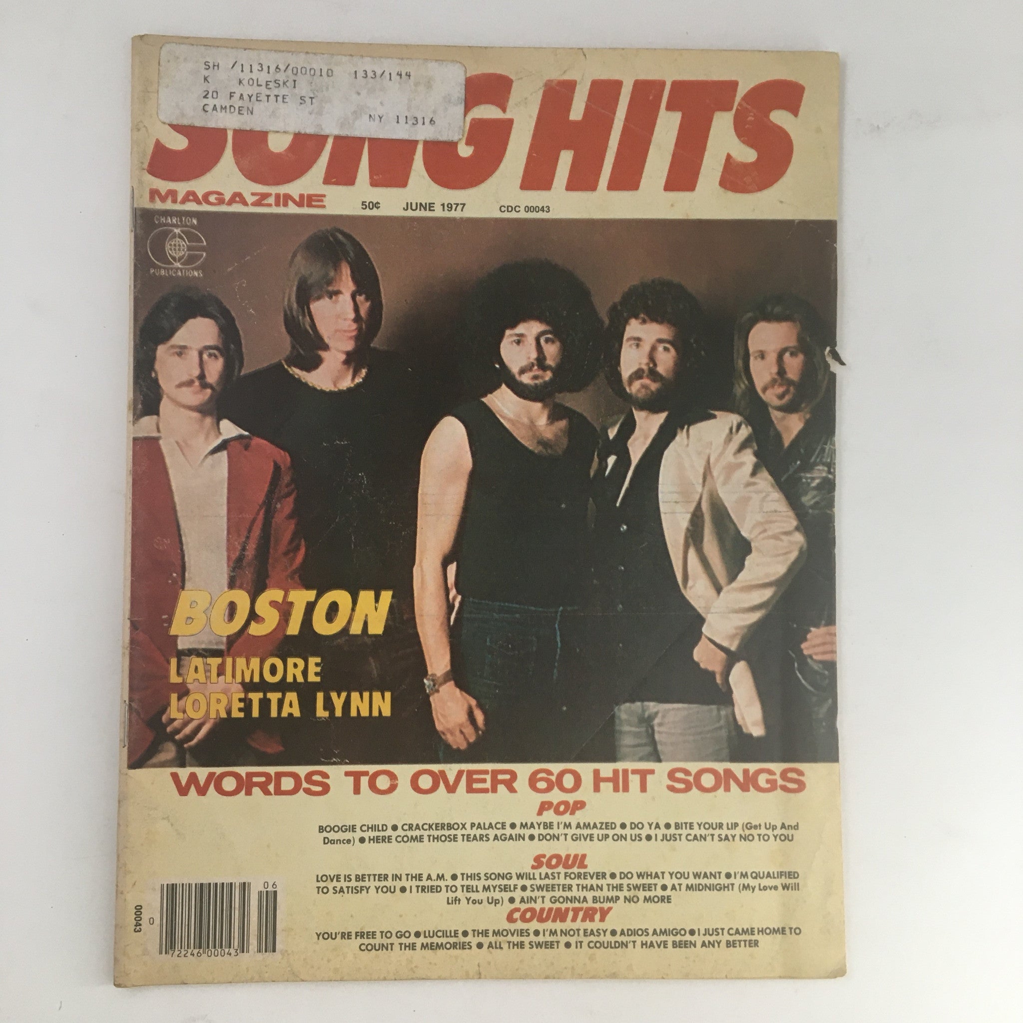 Song Hits Magazine June 1977 Vol. 41 #136 Boston, Latimore & Loretta Lynn