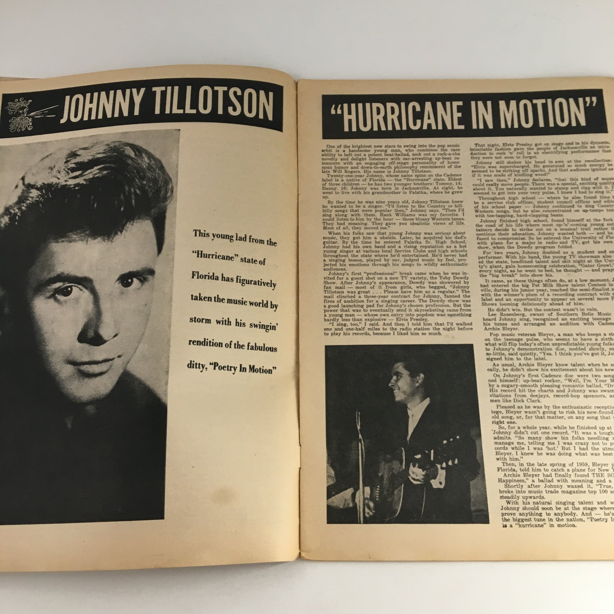 Song Hits Magazine January 1961 Jimmy Charles, Johnny Tillotson & Johnnie Ray