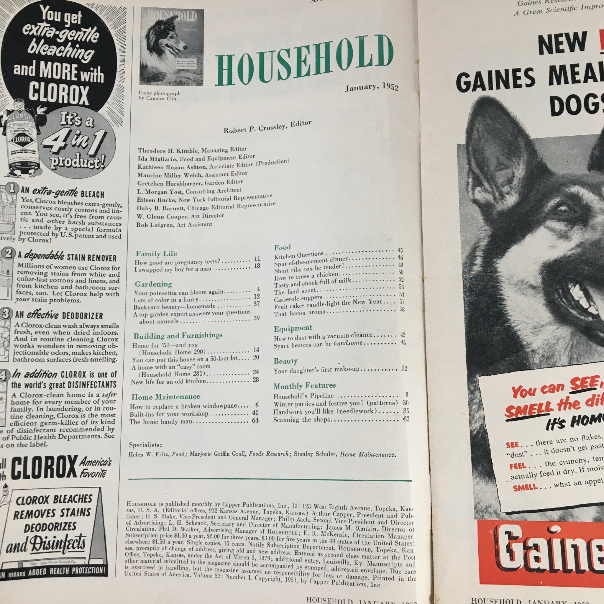 Household Magazine January 1952 How To Replace A Broken Windowpane