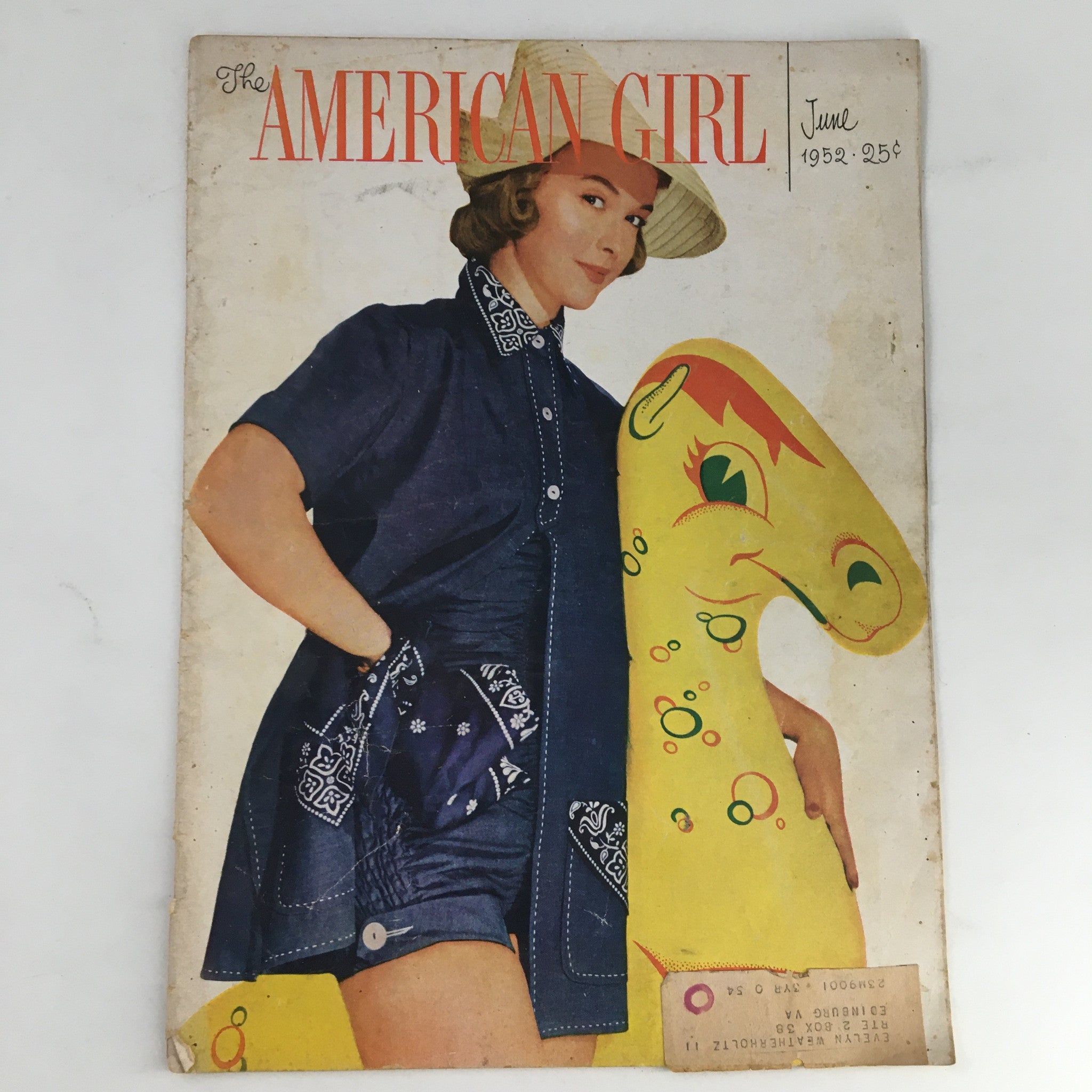 The American Girl Magazine June 1952 Cover Girl Helen Ryan & Sandy The Sea Horse