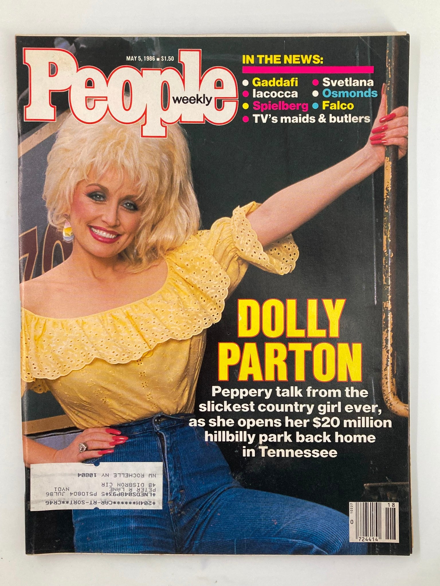 VTG People Weekly Magazine May 5 1986 Dolly Parton and Muammar Gaddafi