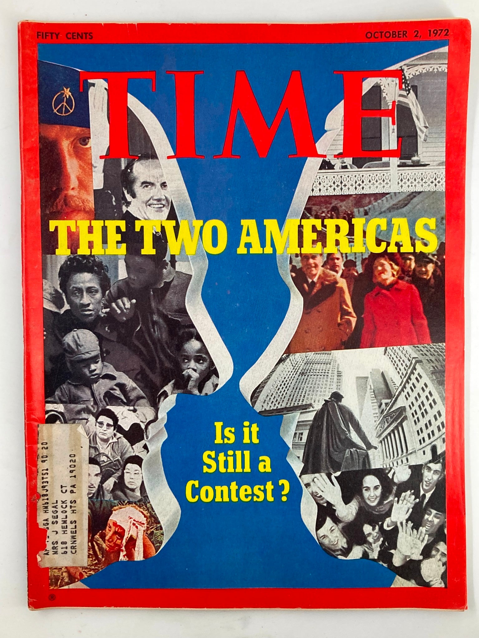 VTG Time Magazine October 2 1972 The Two Americas Is It Still A Contest?