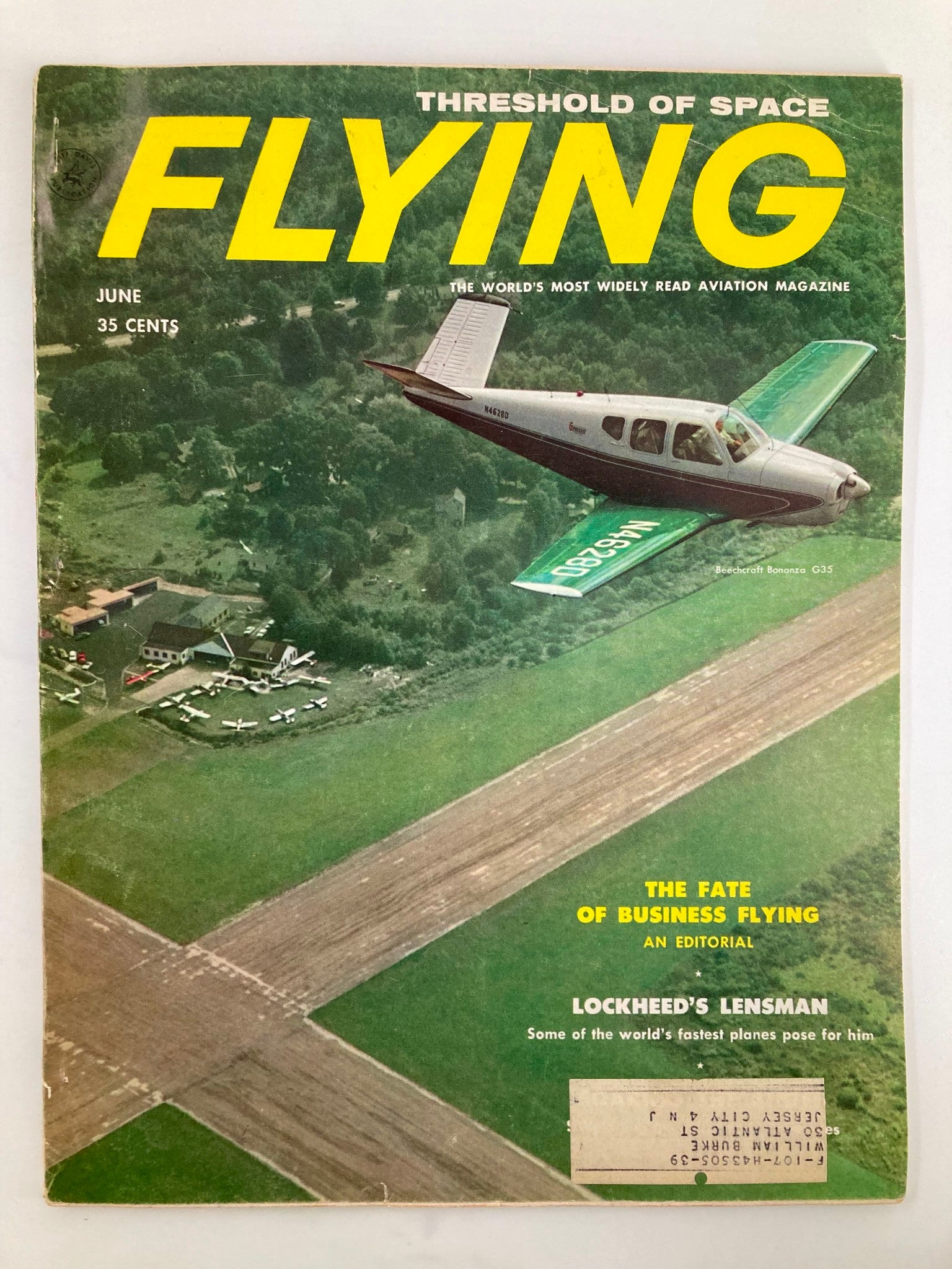 VTG Flying Magazine June 1958 Beechcraft Bonanza G35 & Lockheed's Lensman