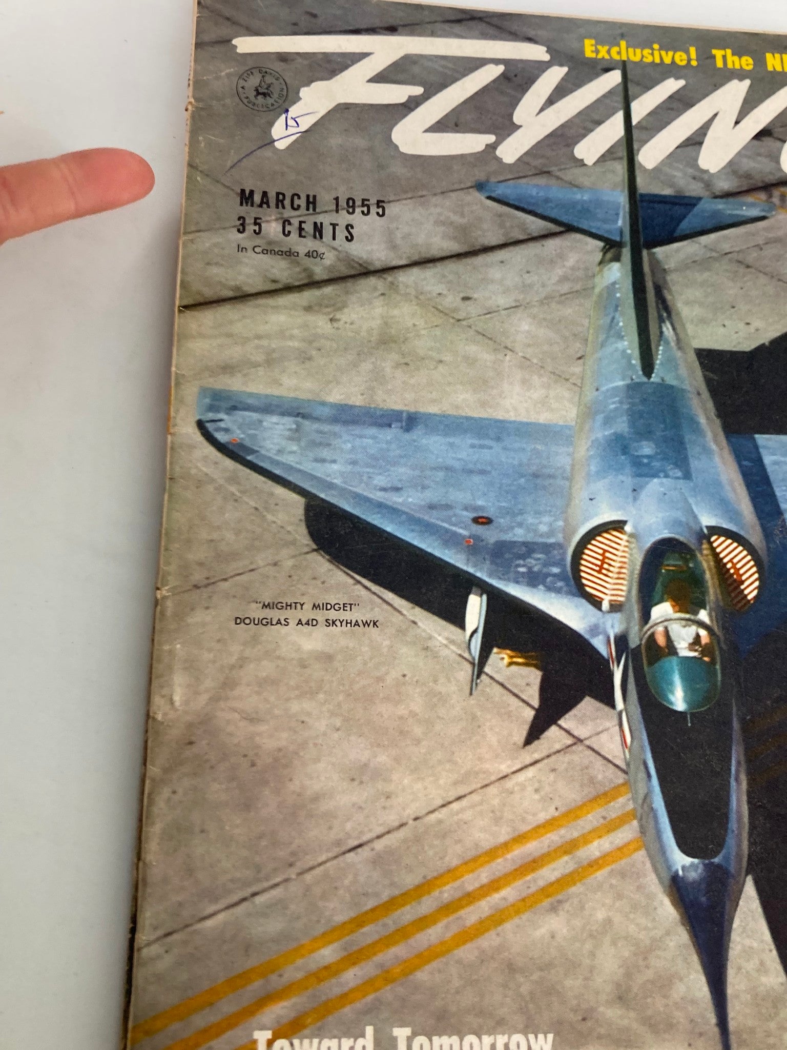 VTG Flying Magazine March 1955 Mighty Midget Douglas A4D Skyhawk No Label