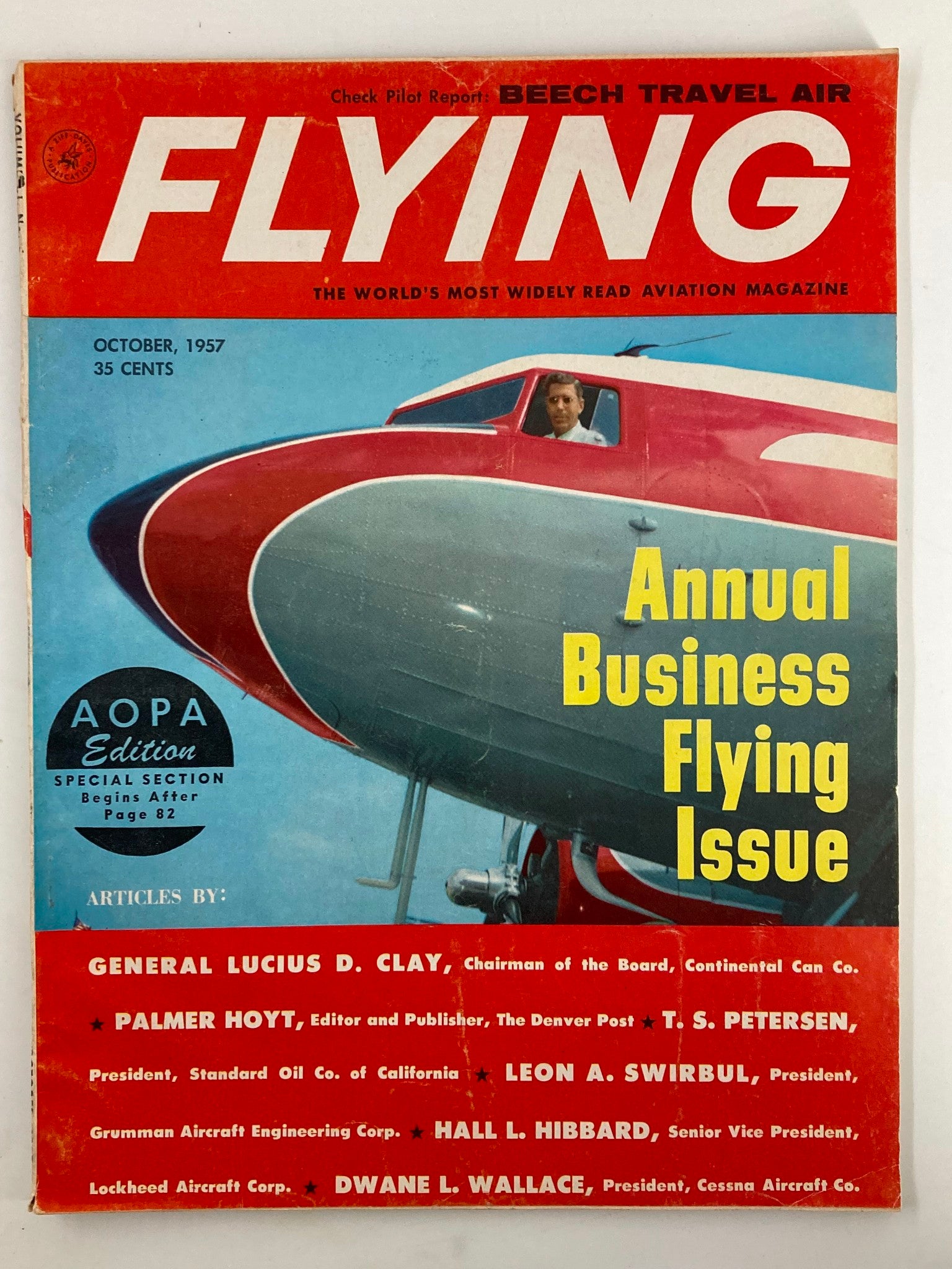 VTG Flying Magazine October 1957 Flagship of the Business Fleet No Label