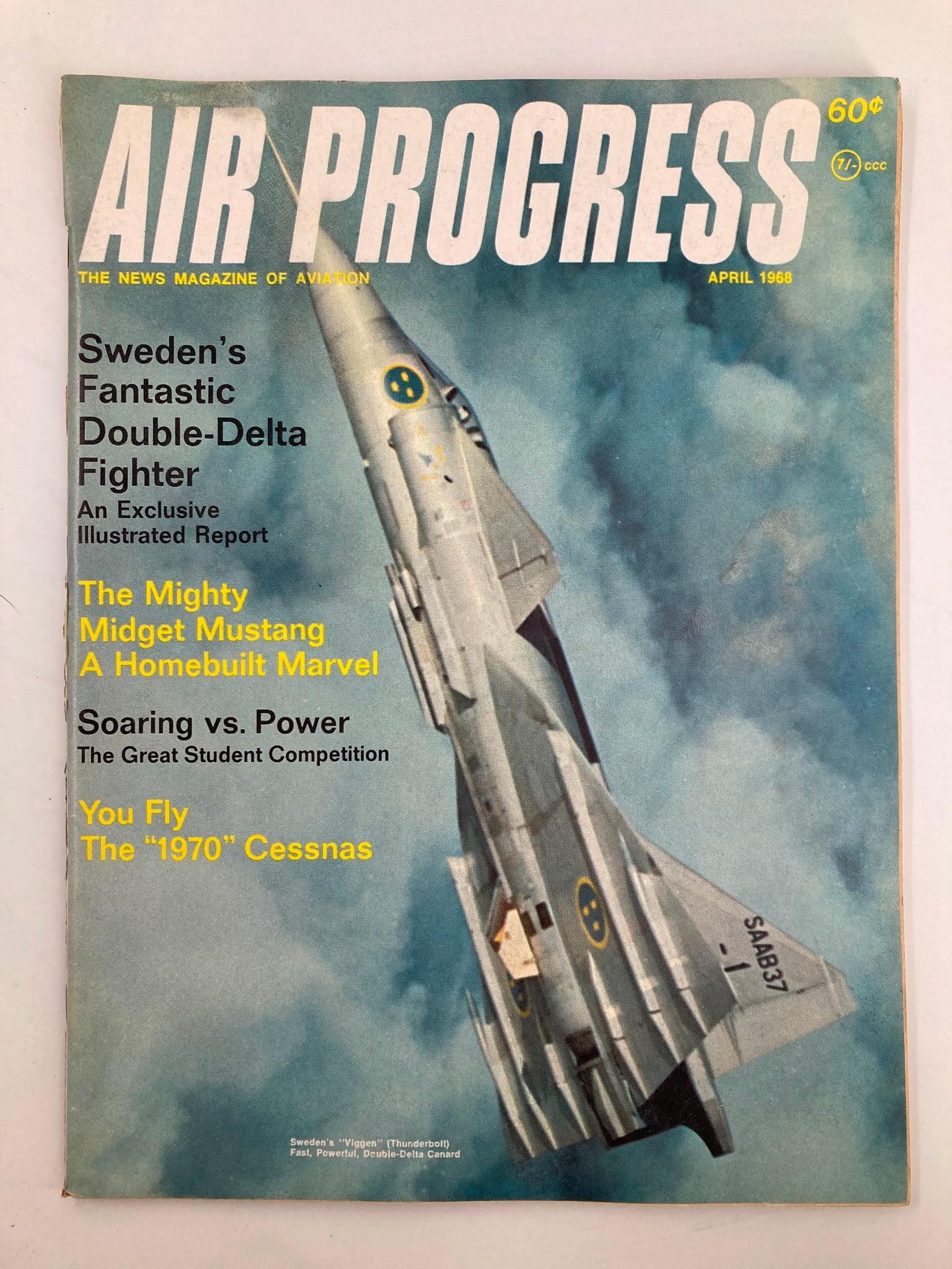 VTG Air Progress Magazine April 1968 Sweden's 'Vlggen' Thunderbolt No Label