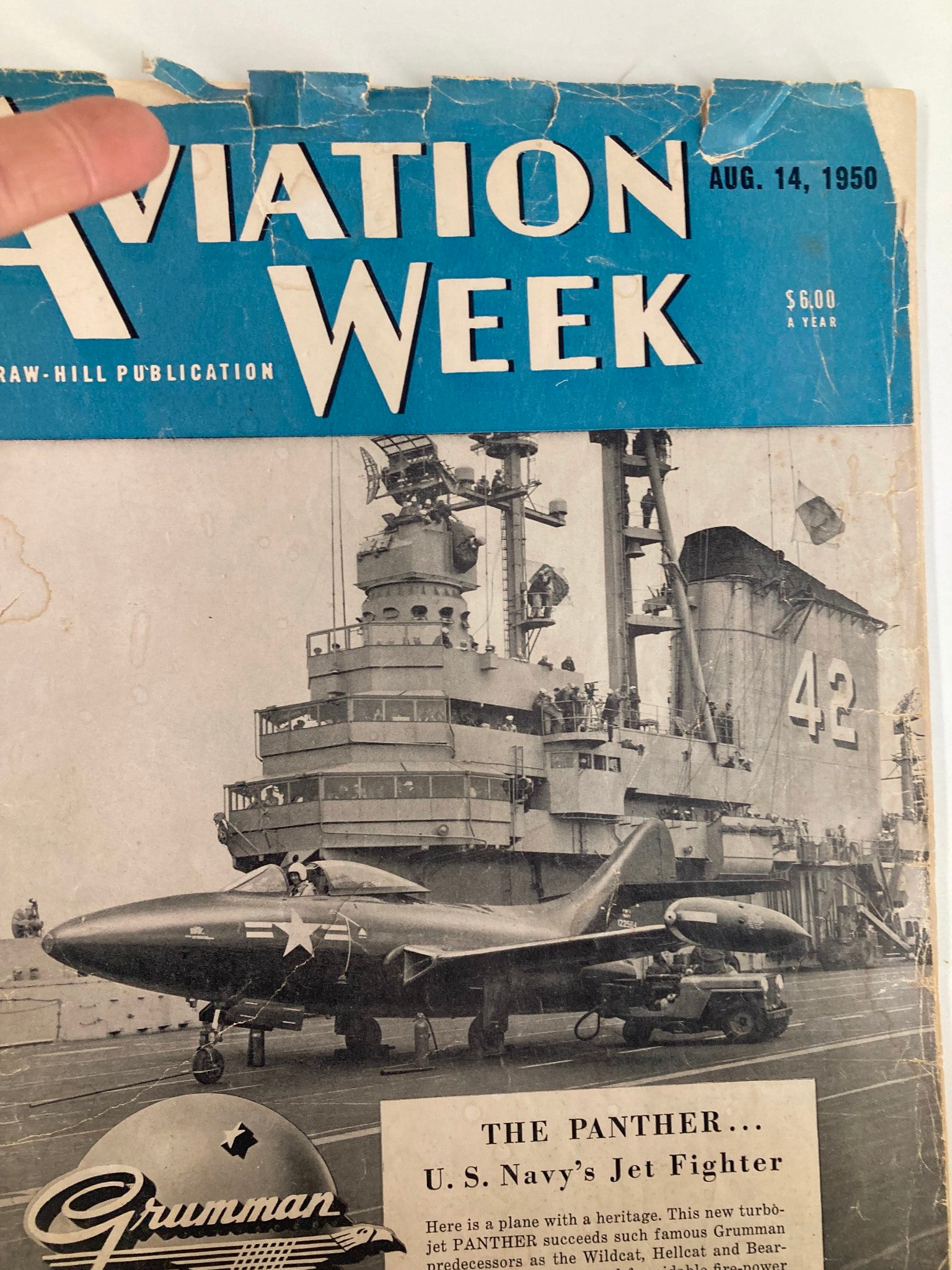 VTG Aviation Week Magazine August 14 1950 The Panther U.S. Navy's Jet Fighter