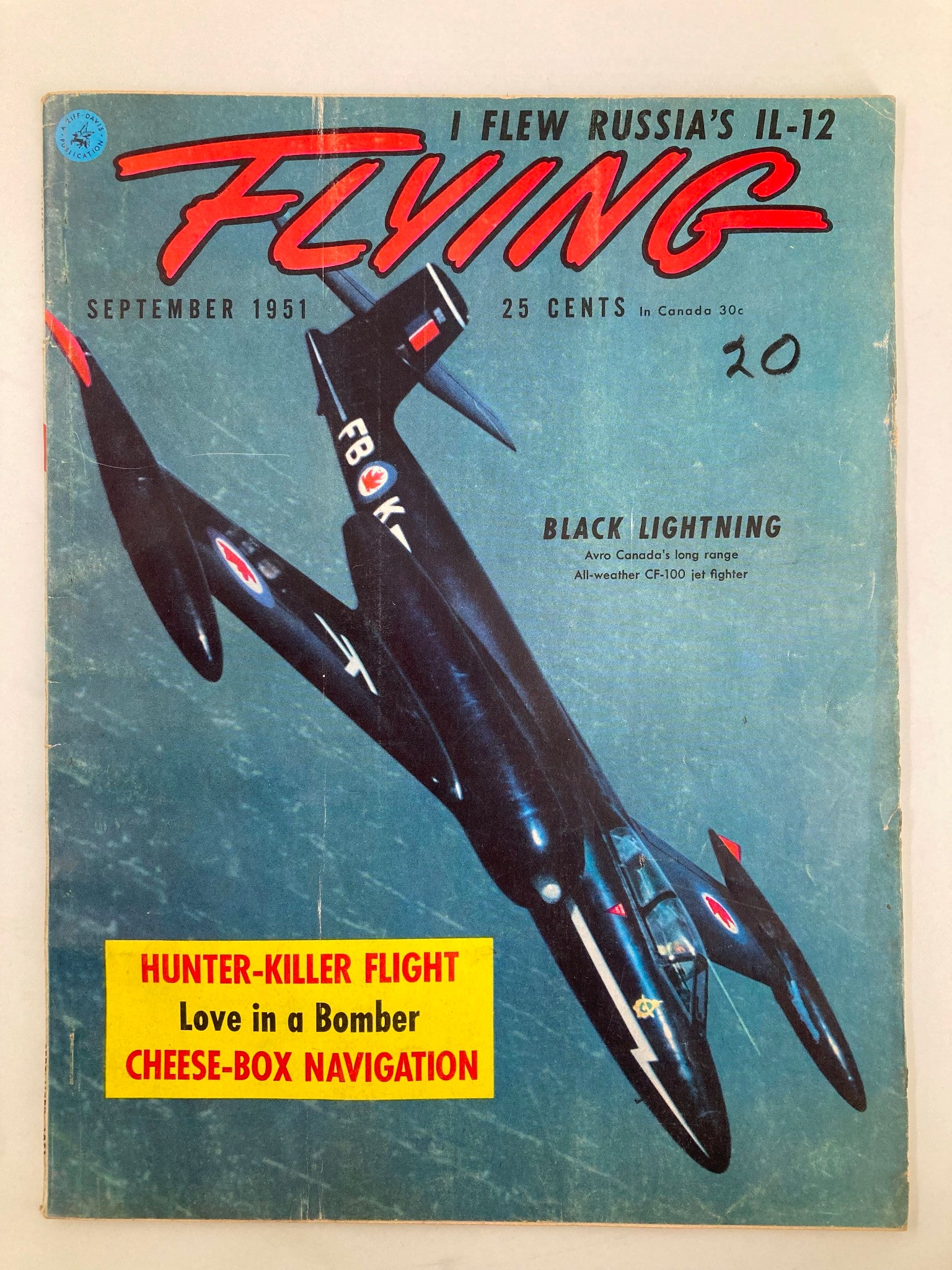 VTG Flying Magazine September 1951 Black Lightning CF-100 Jet Fighter