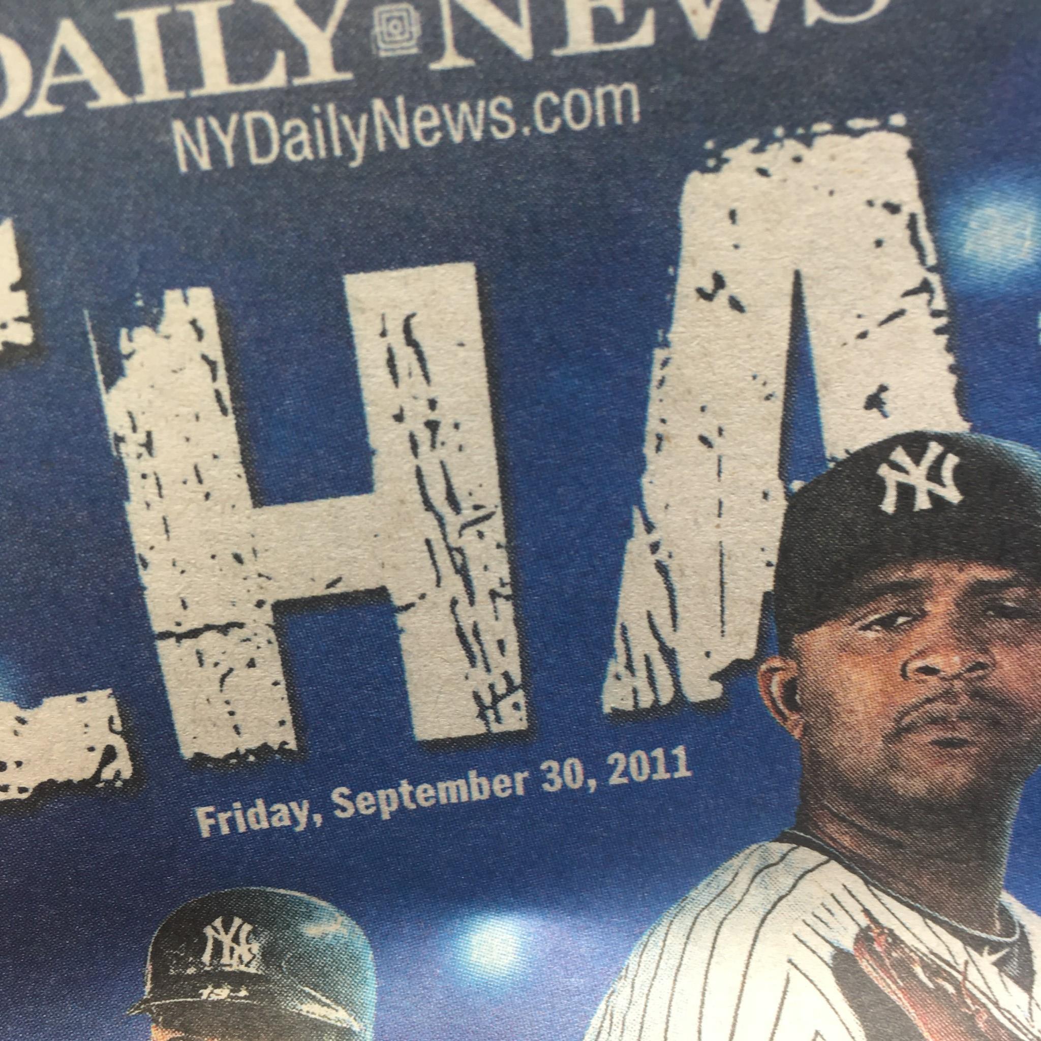 NY Daily News: Sept 30 2011 Chasing 28 New York Yankees