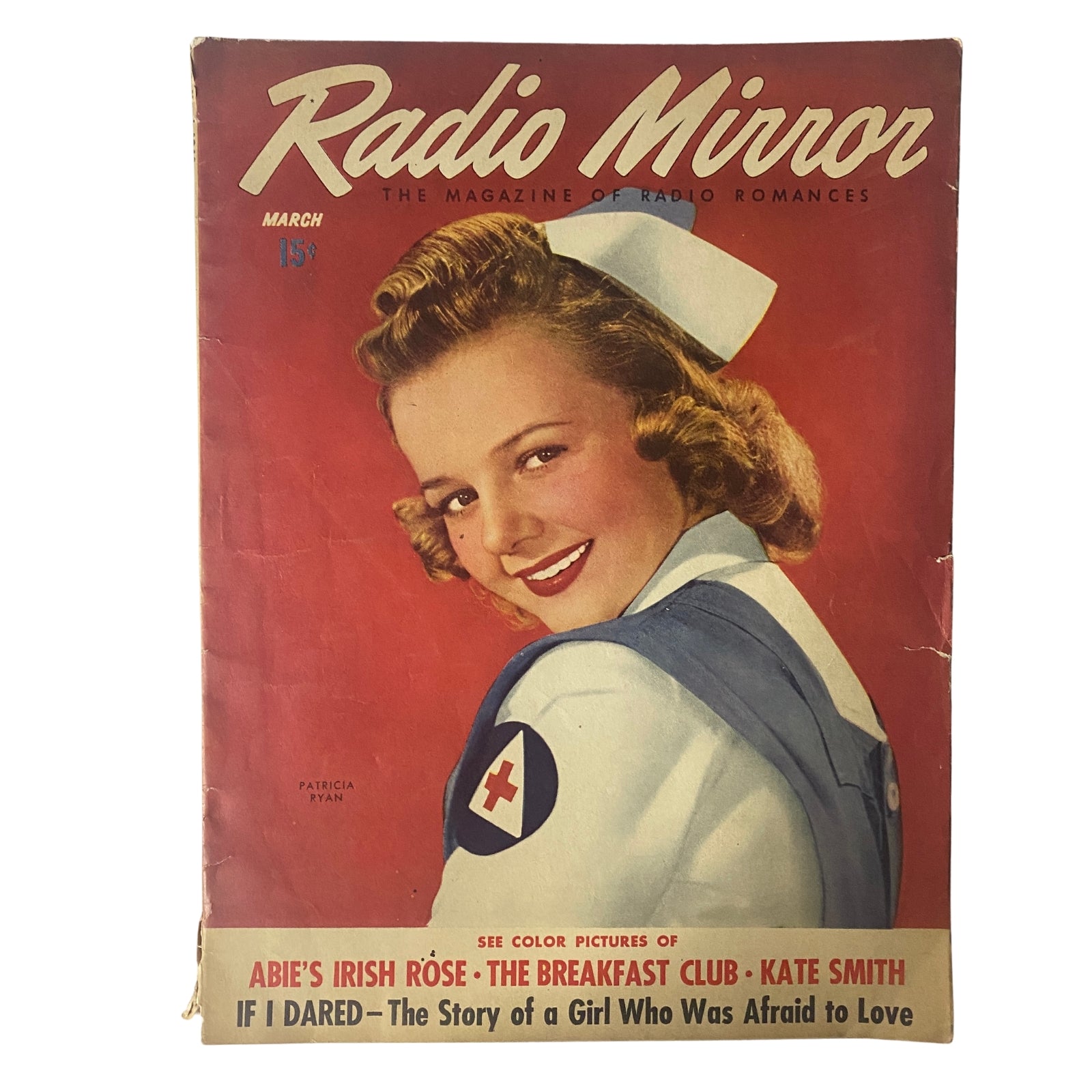 Radio Mirror Magazine – March 1943 featuring Patricia Ryan on the cover, showcasing vintage beauty and fashion from the 1940s.