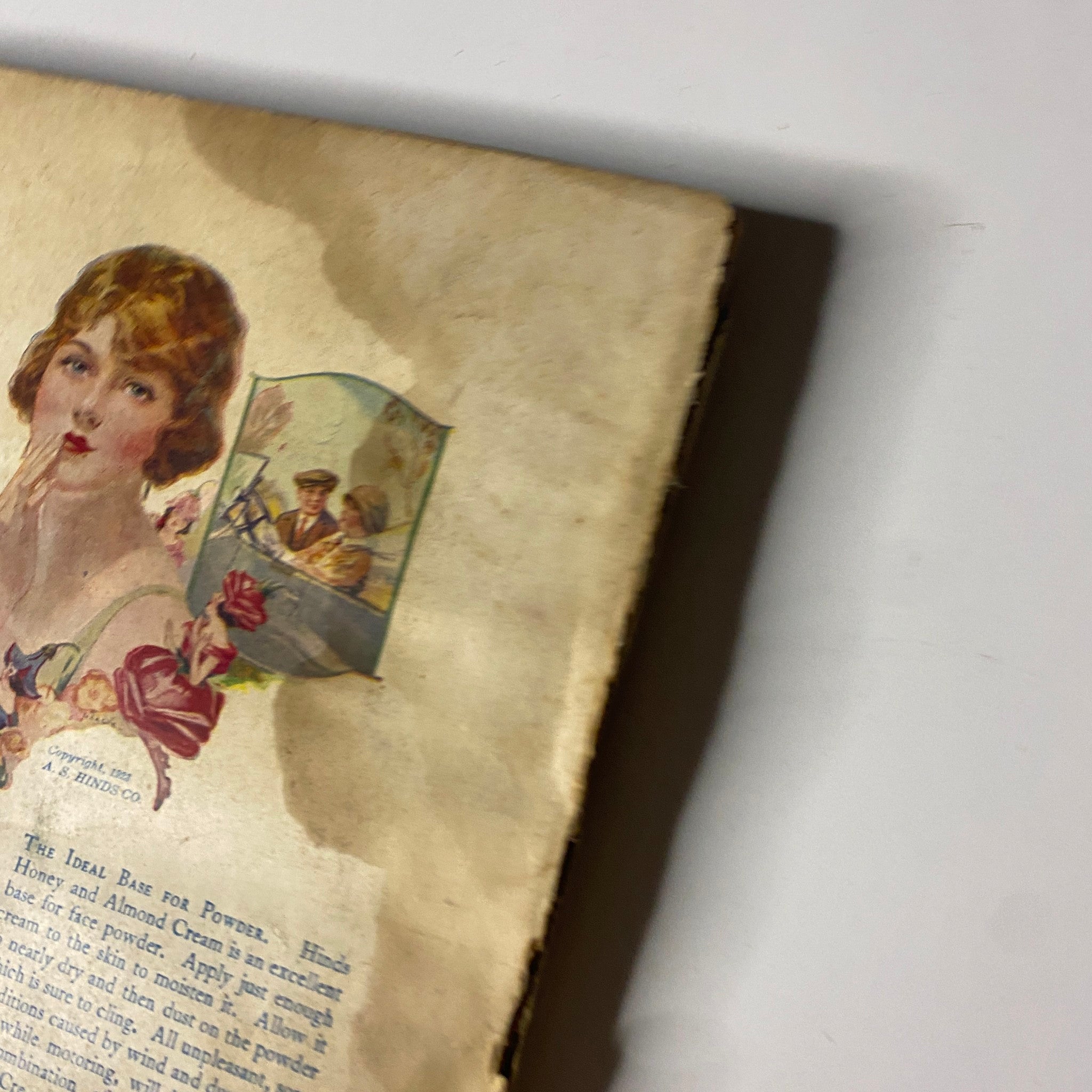 Close-up view of the back cover of Argosy All-Story Weekly magazine from October 13, 1923, with a detailed advertisement promoting a beauty product for women.