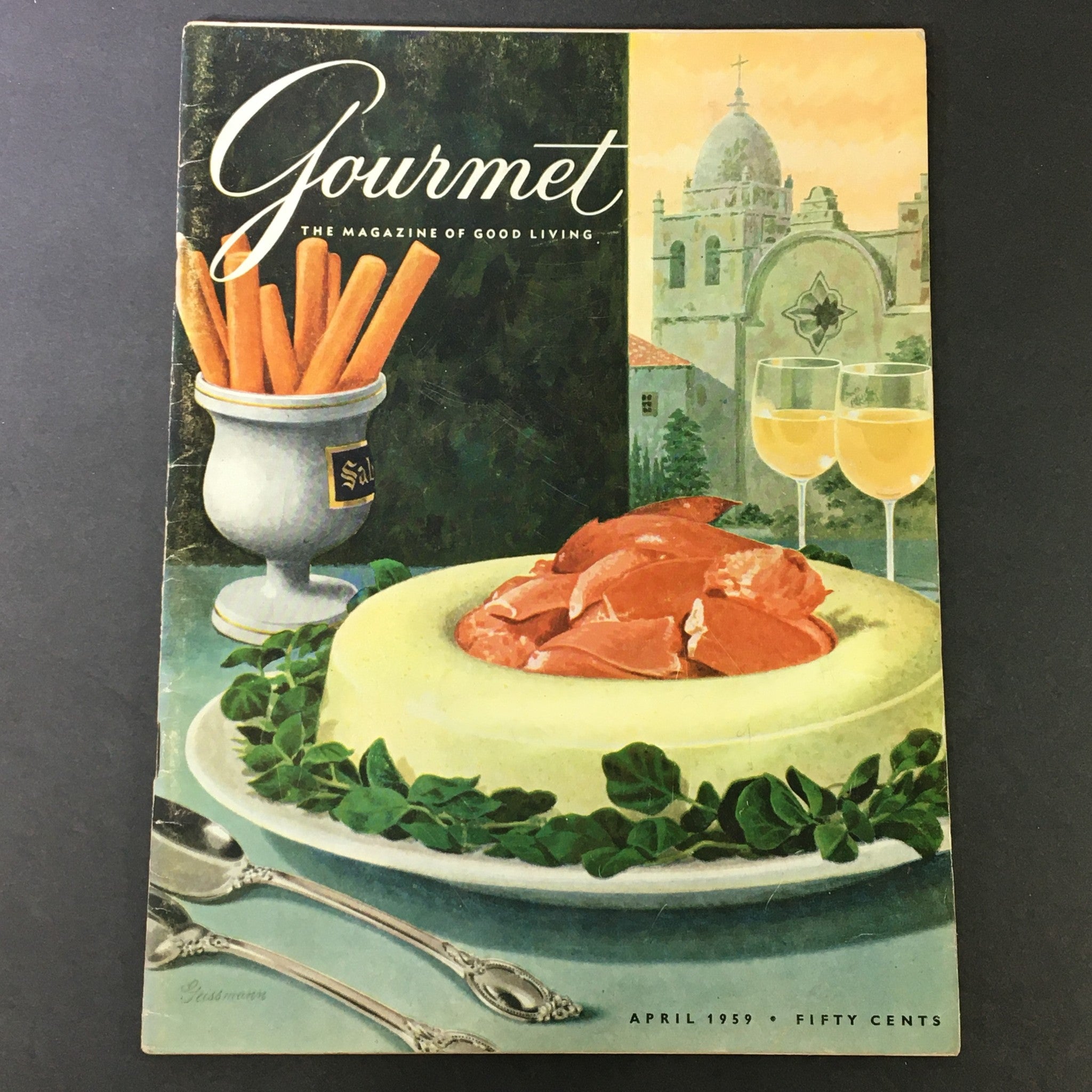 VTG Gourmet The Magazine of Good Living April 1959 - Maids of Honor / Newsstand